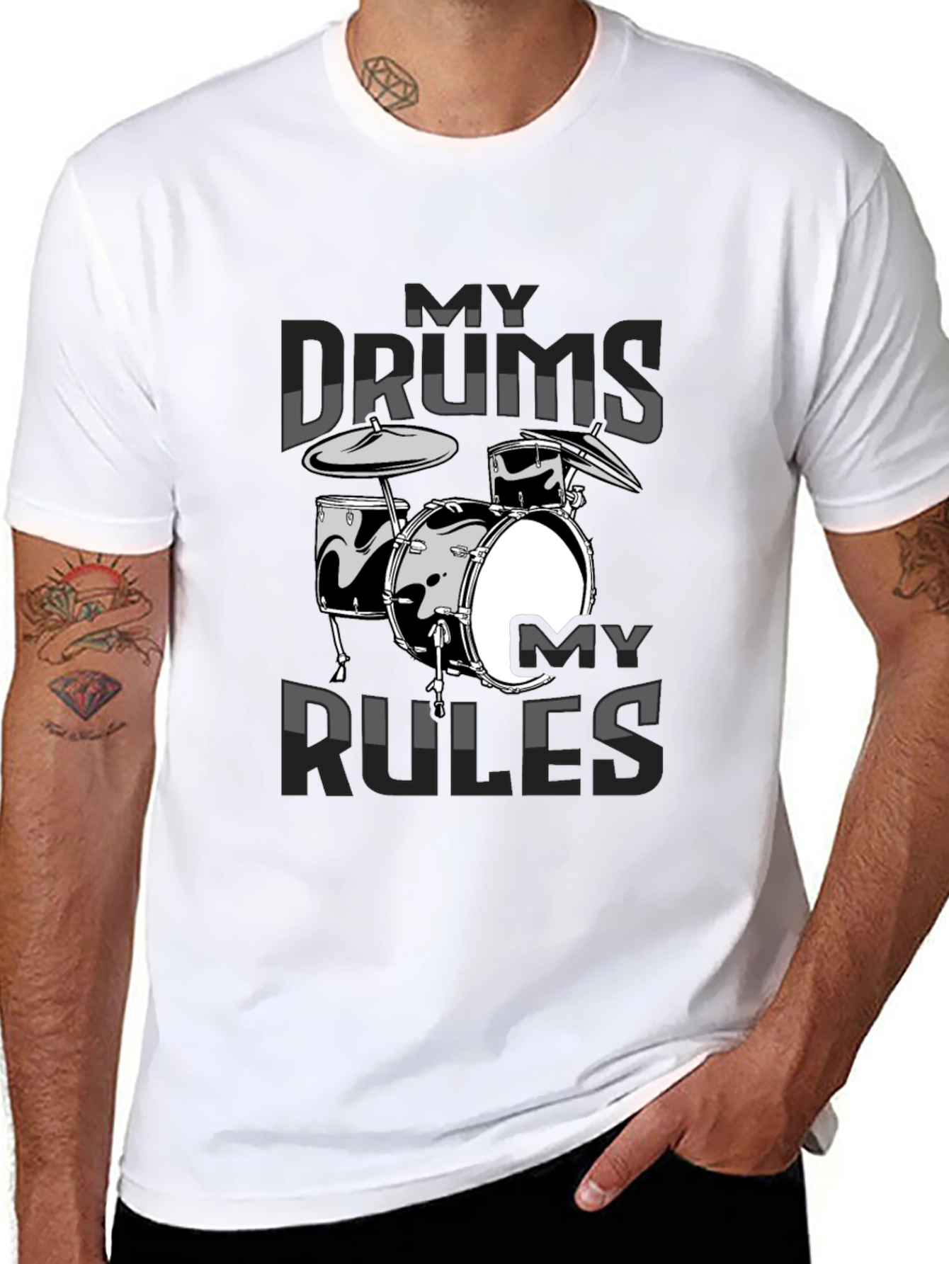 My Drums My Rules Black Graphic Tee