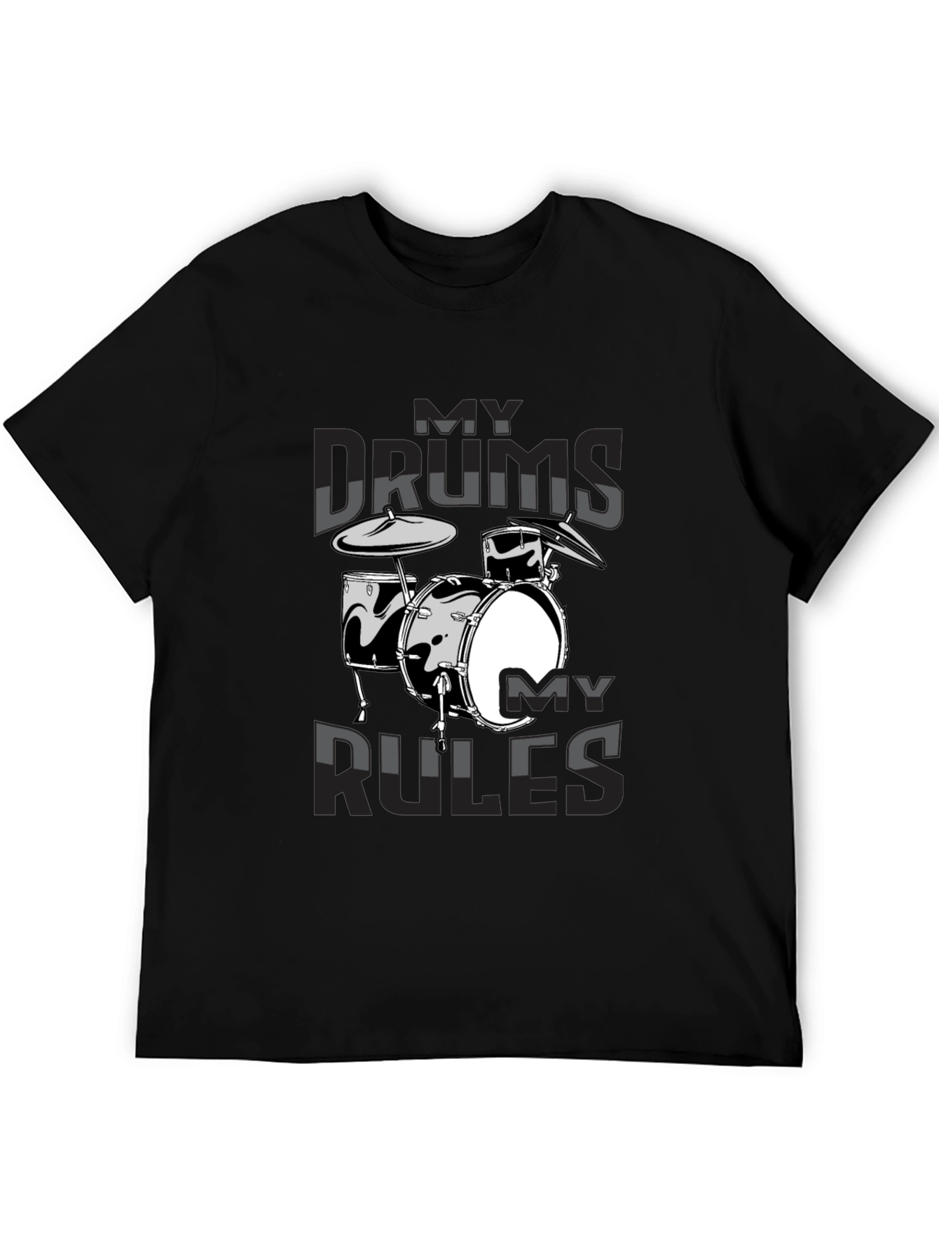 My Drums My Rules Black Graphic Tee