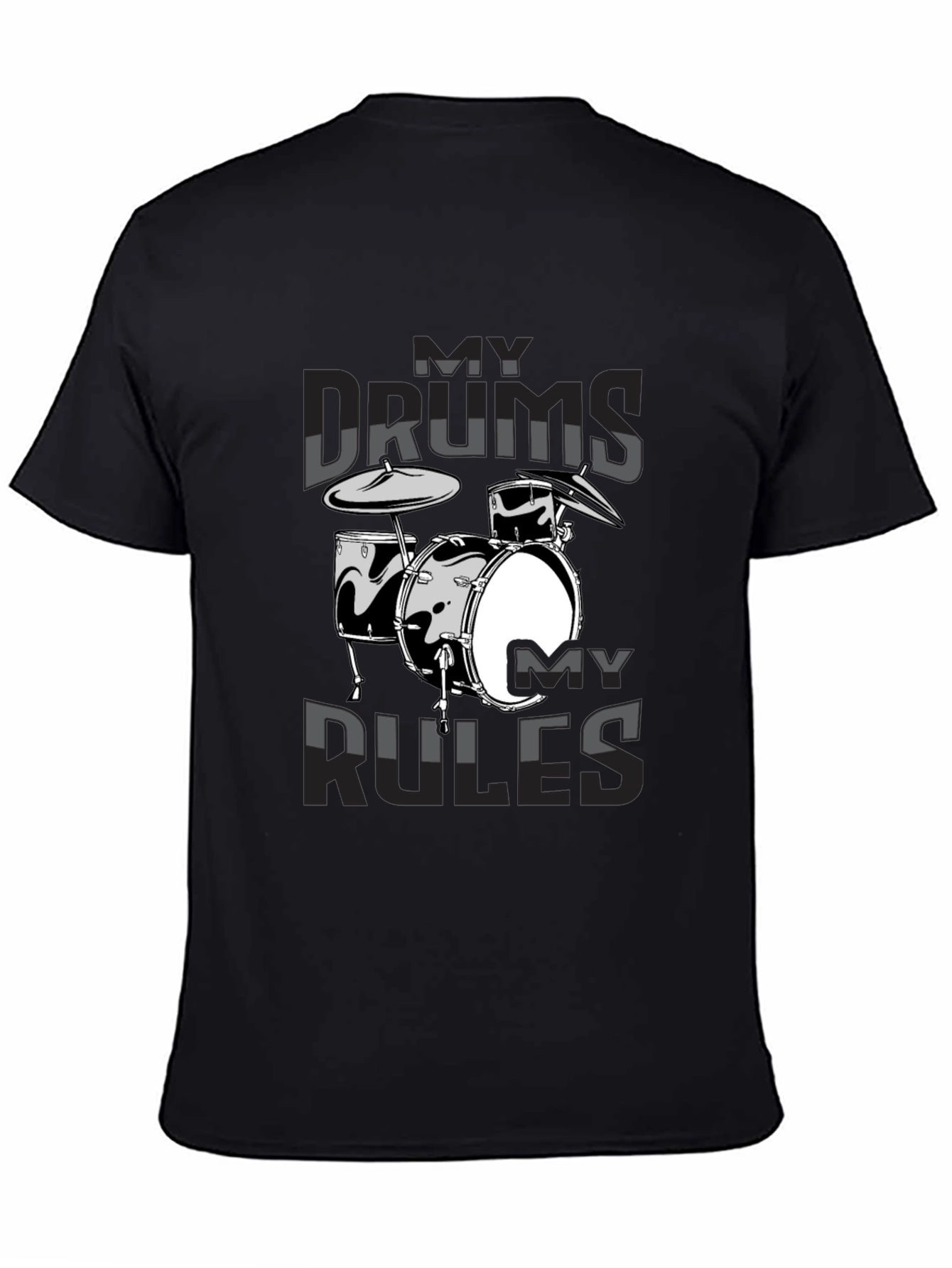 My Drums My Rules Black Graphic Tee