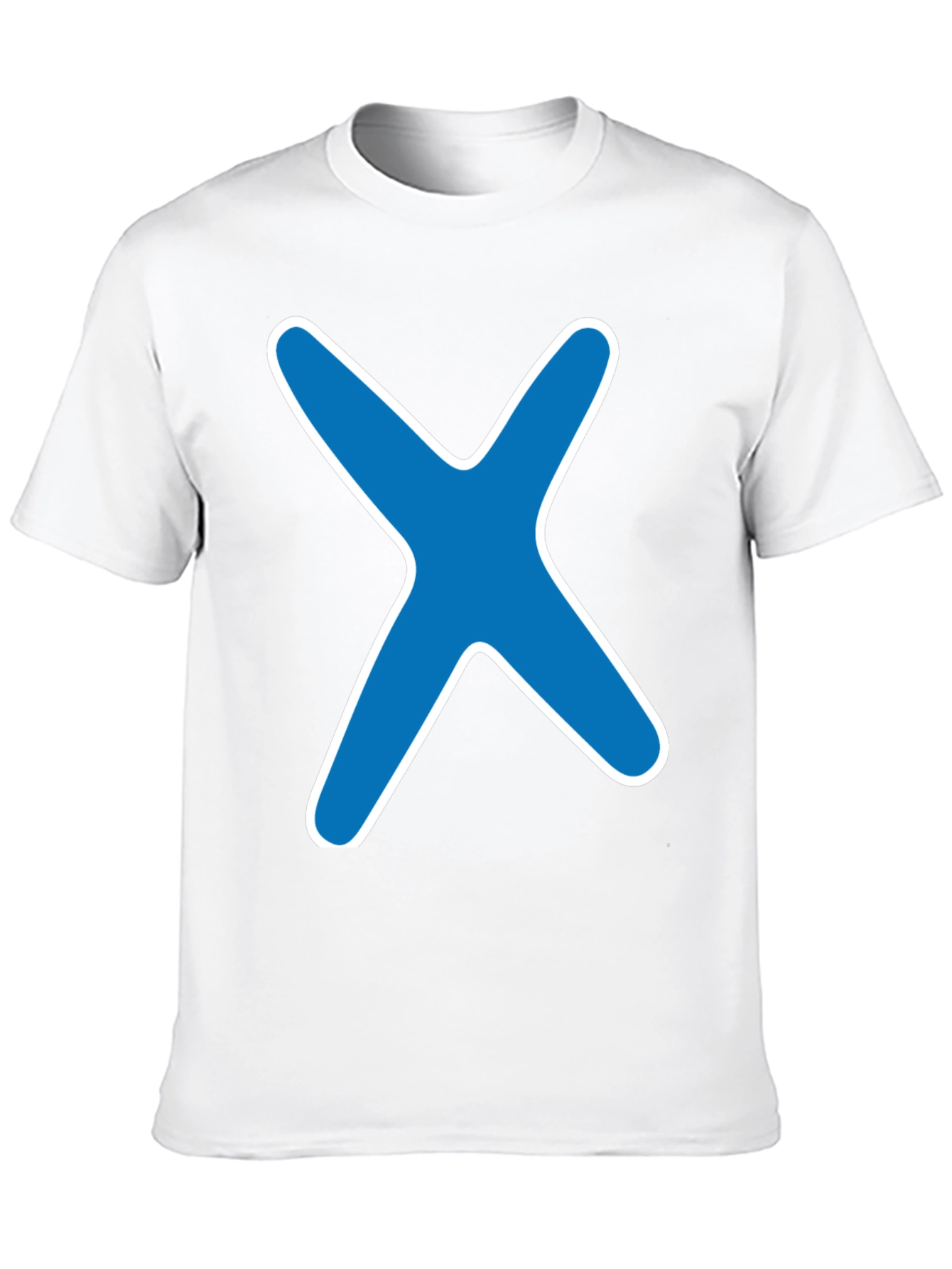 Blue X Graphic Black T-Shirt