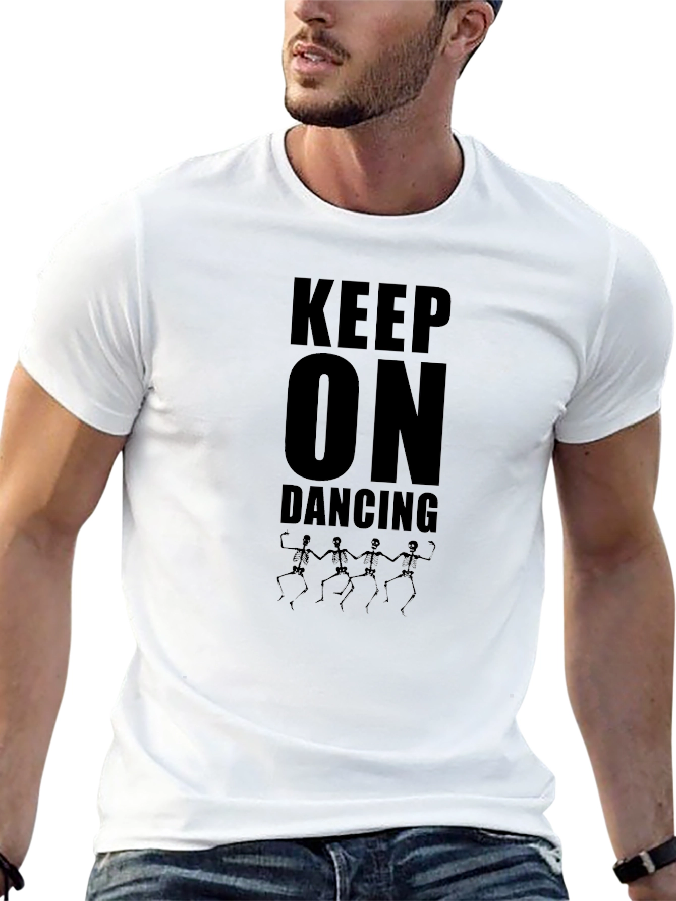Keep On Dancing Graphic T-Shirt - Black Casual Tee