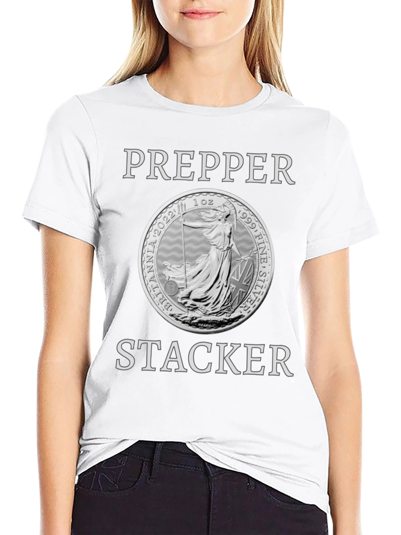 Prepper Stacker Britannia Coin T-Shirt
