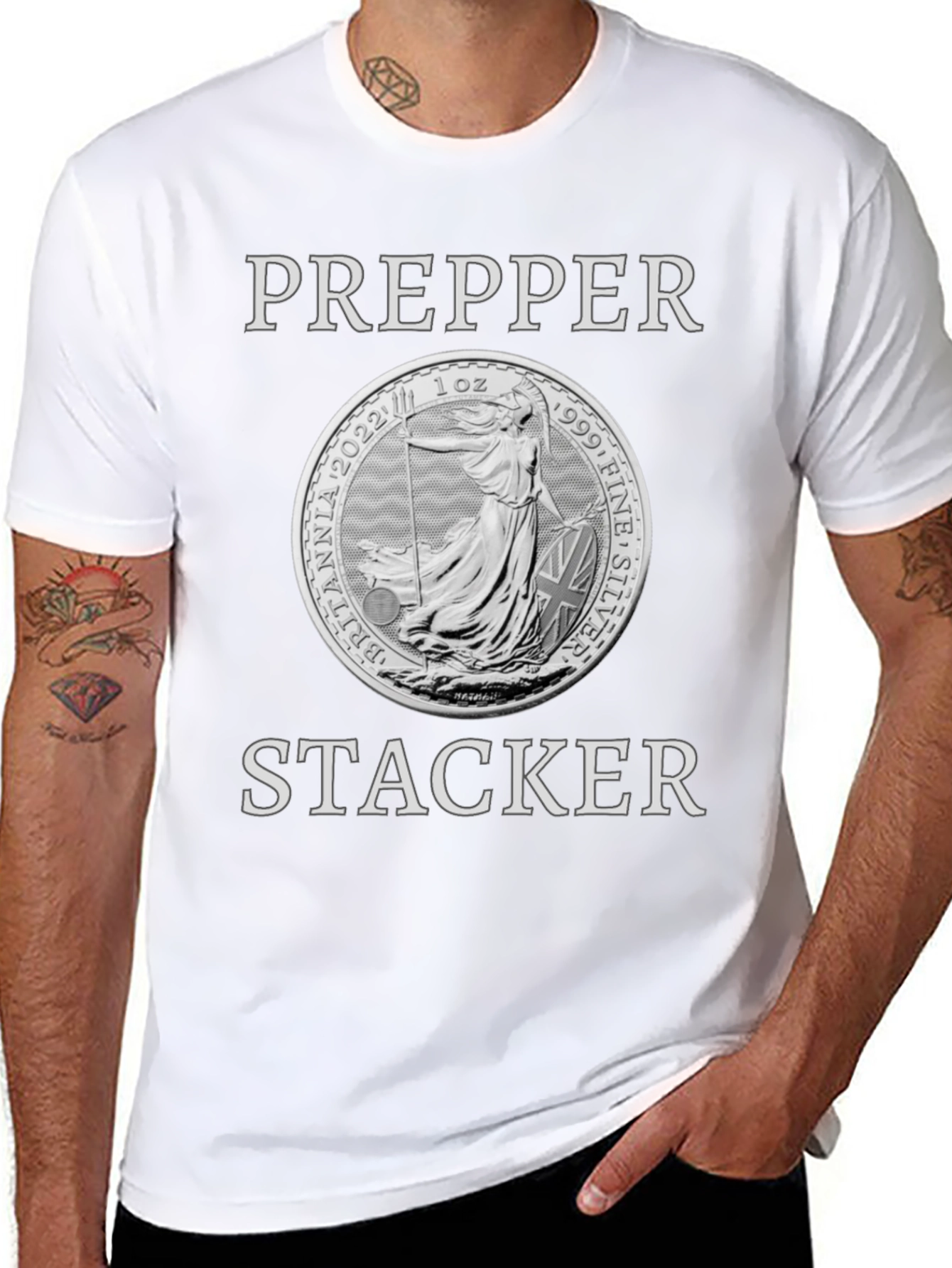 Prepper Stacker Britannia Coin T-Shirt