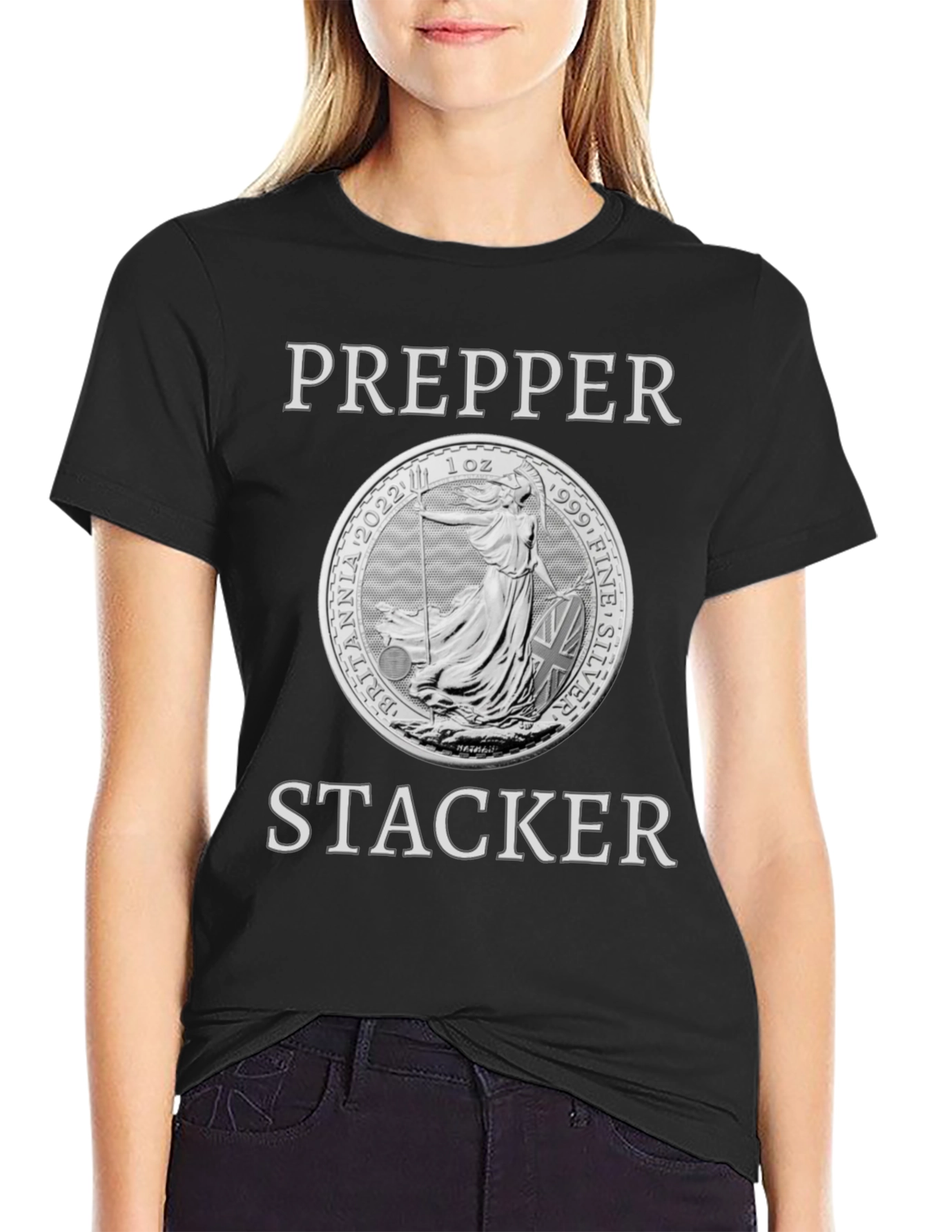 Prepper Stacker Britannia Coin T-Shirt