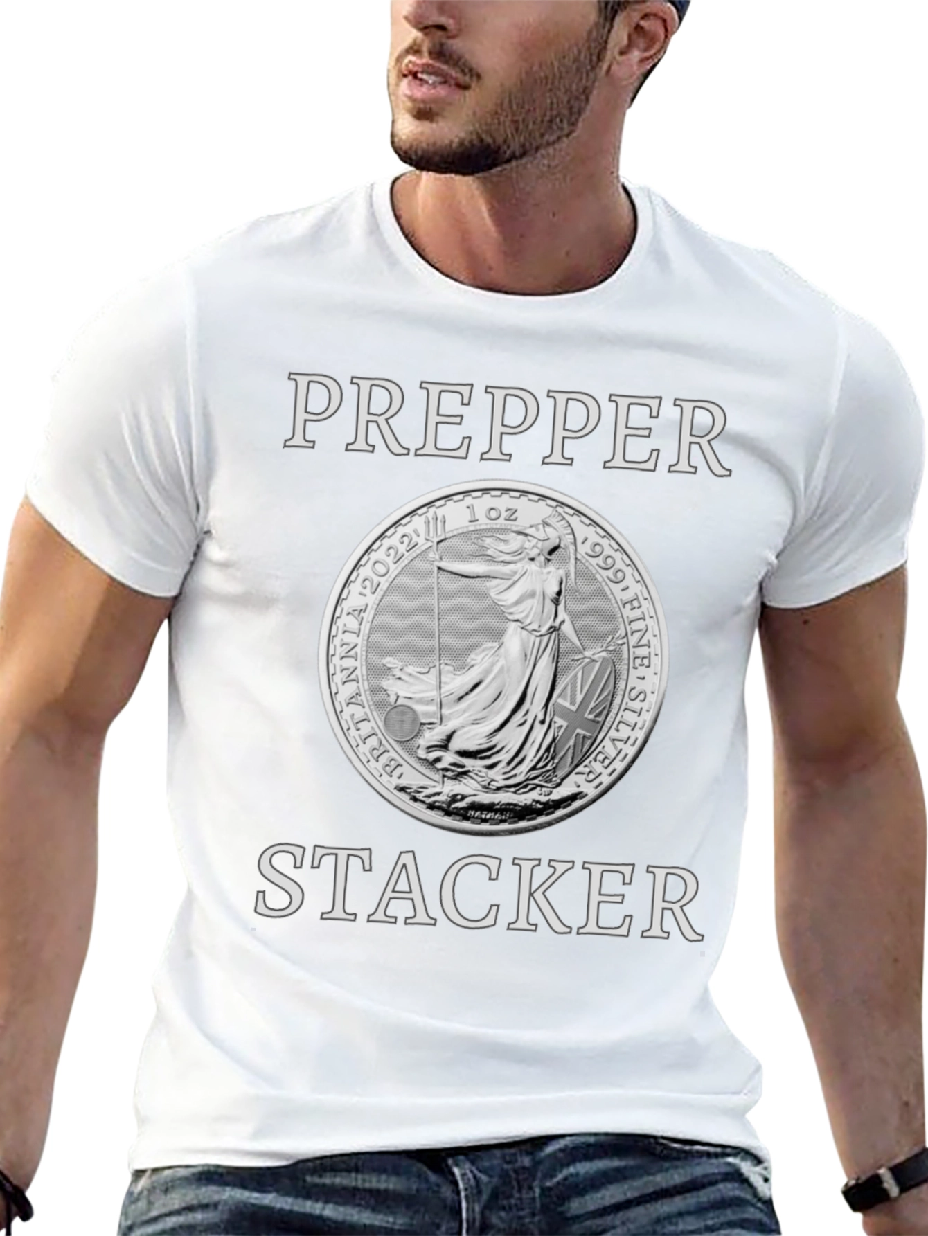 Prepper Stacker Britannia Coin T-Shirt