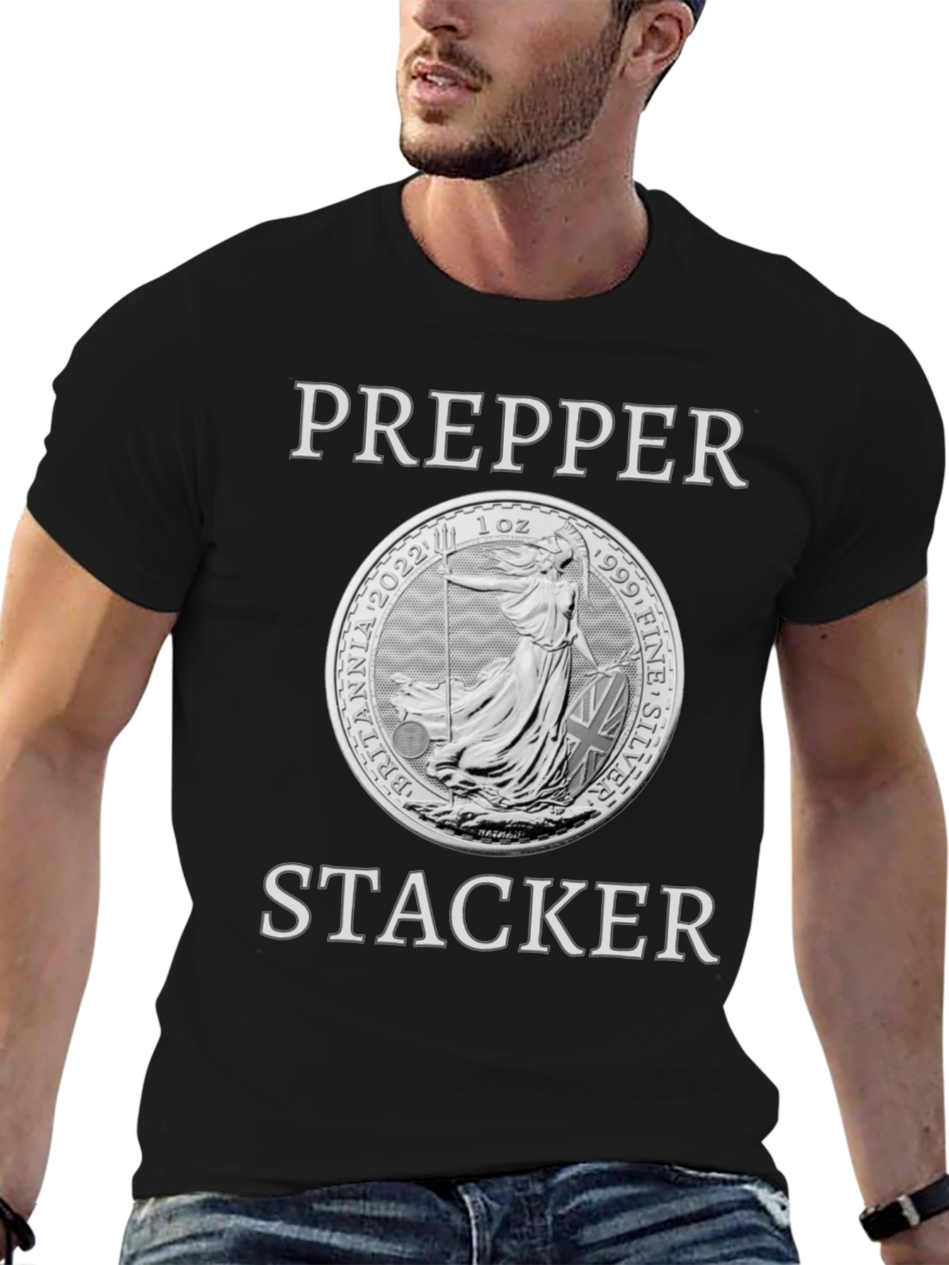 Prepper Stacker Britannia Coin T-Shirt