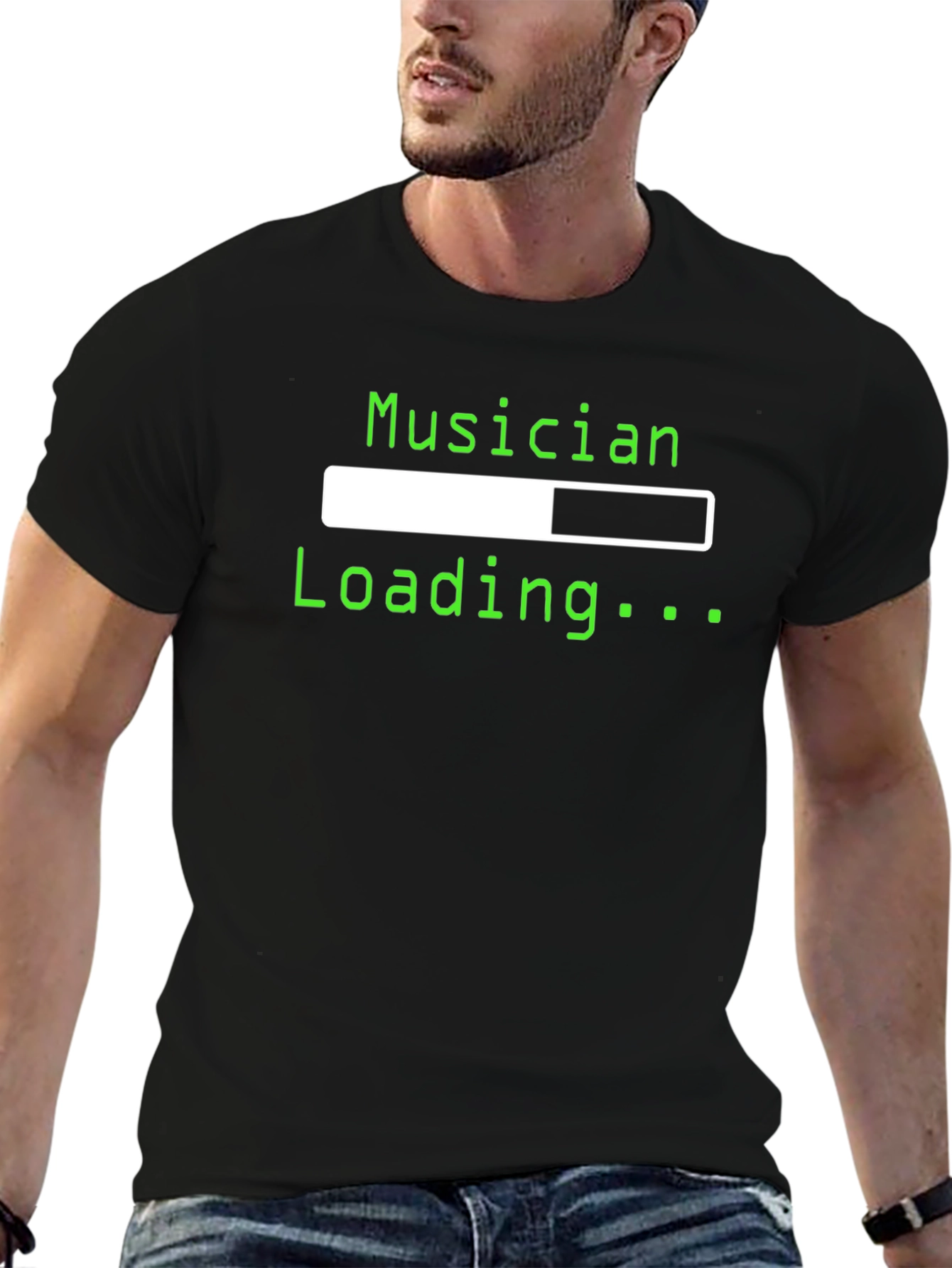 Musician Loading Black T-Shirt