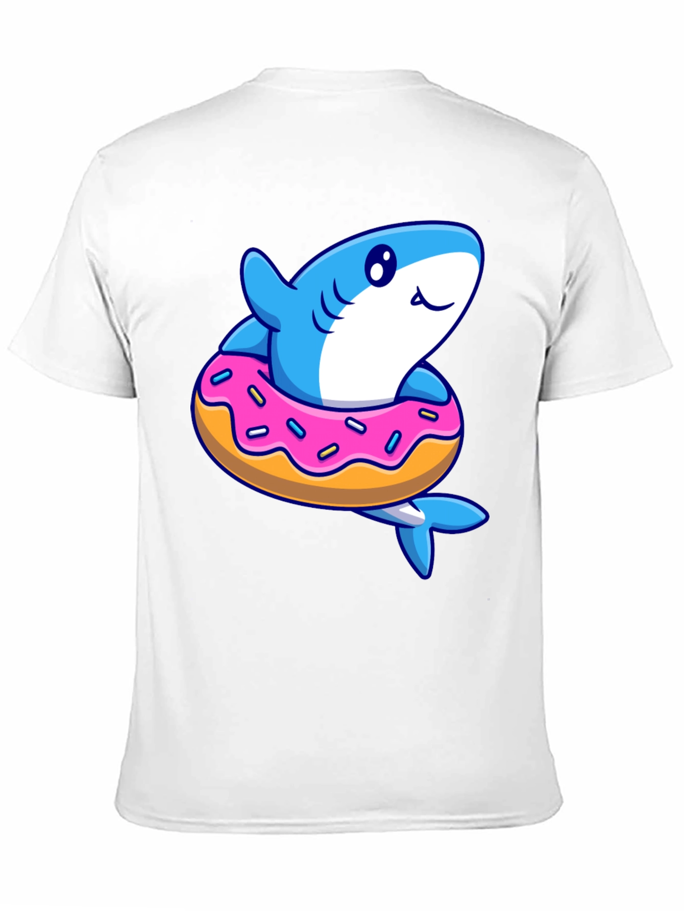 Shark Donut T-Shirt - Fun Cartoon Graphic Tee