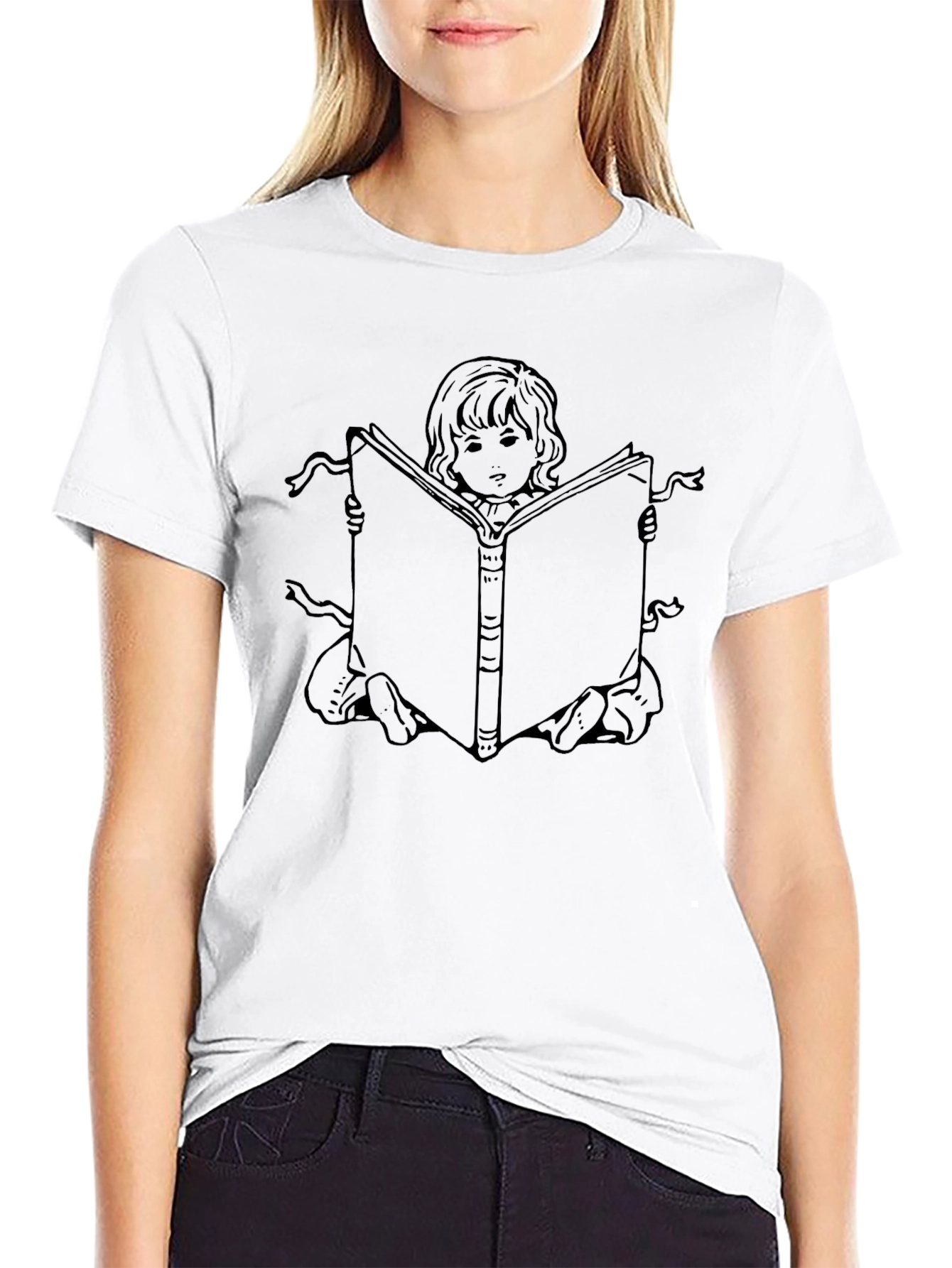 Girl Reading Book Graphic Tee - Unisex