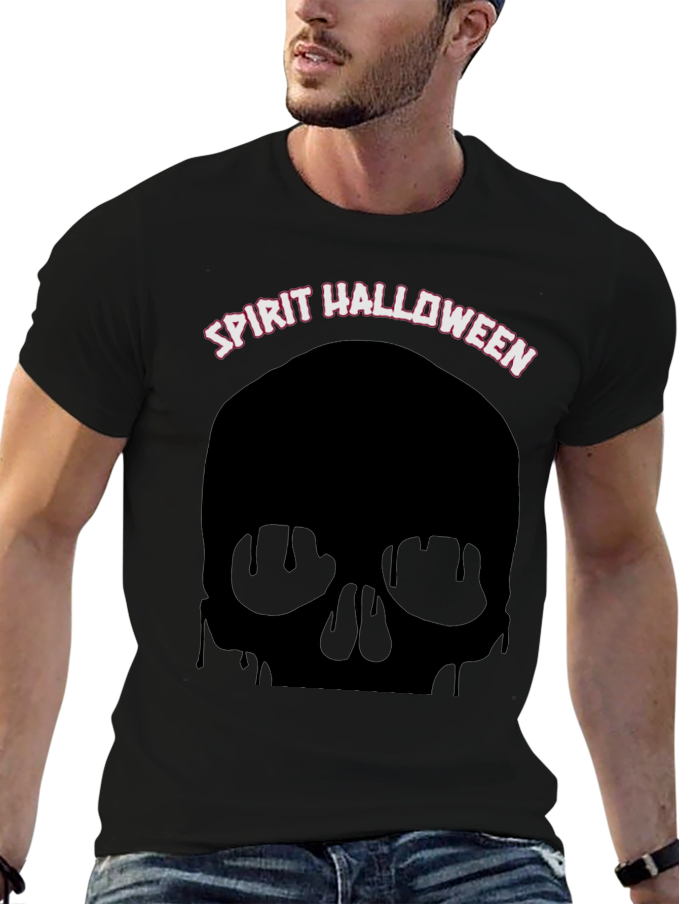 Spirit Halloween Skull Graphic Tee - Mens Black T-Shirt