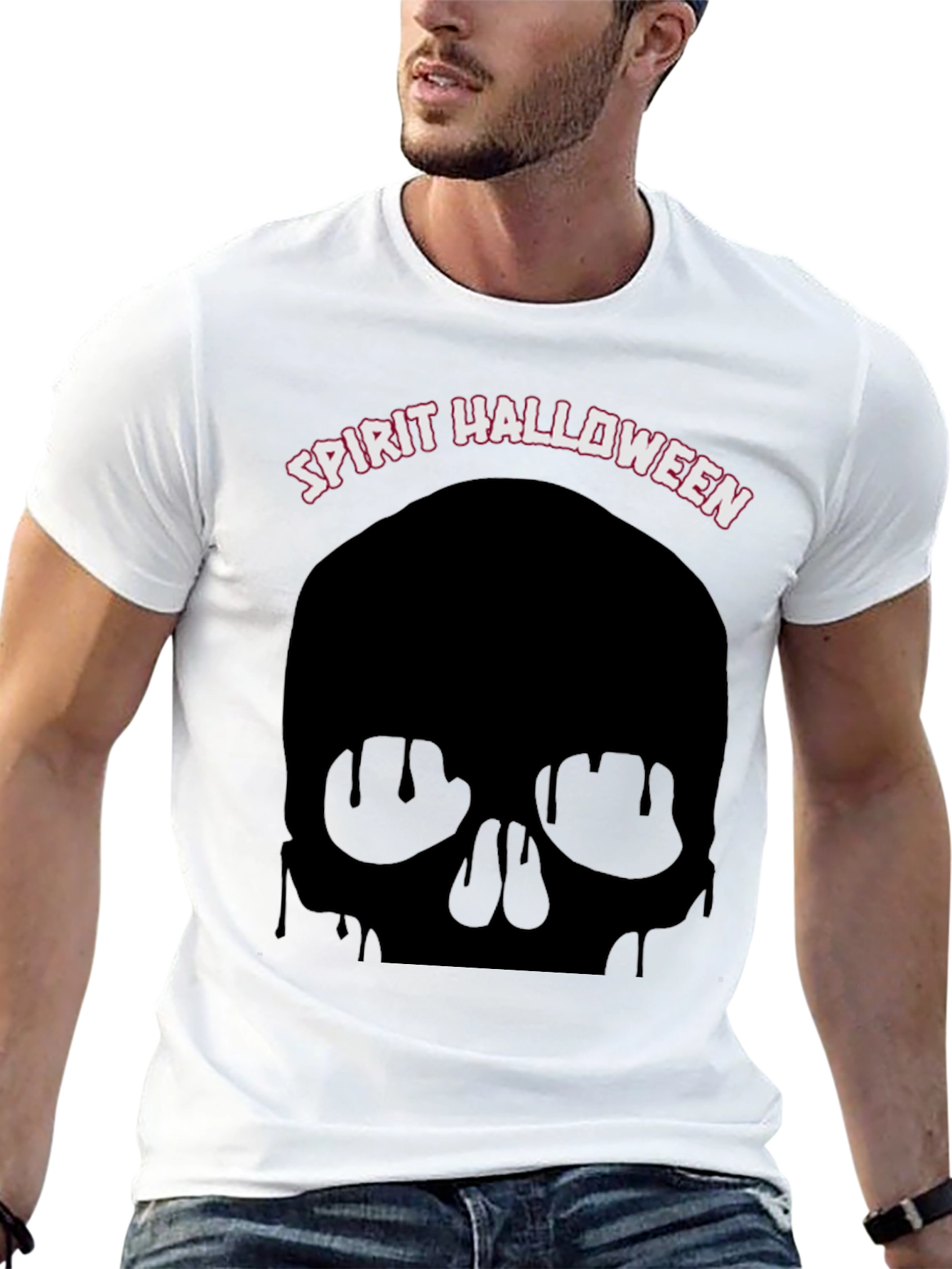 Spirit Halloween Skull Graphic Tee - Mens Black T-Shirt
