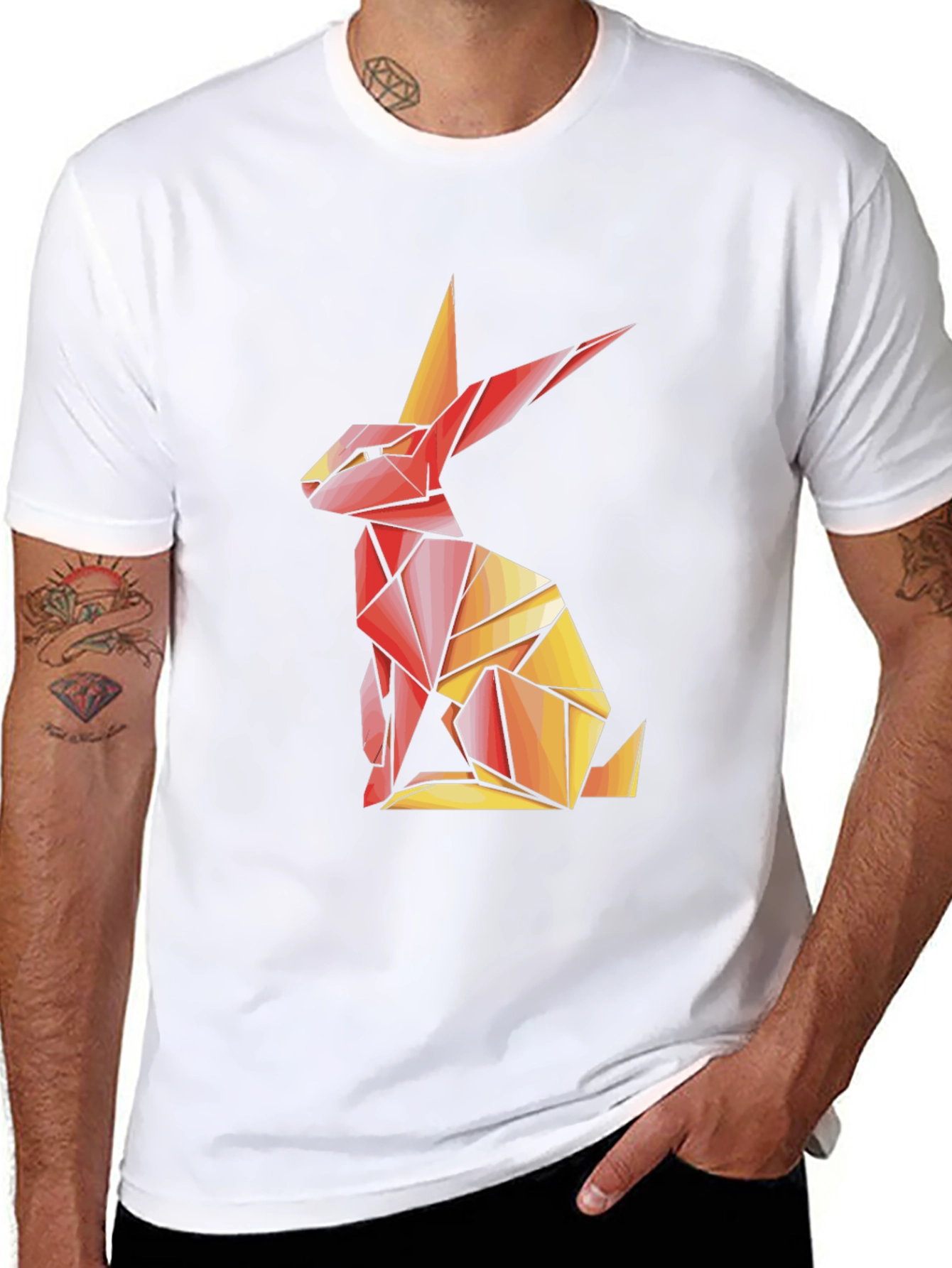 Geometric Rabbit T-Shirt - Artistic Design