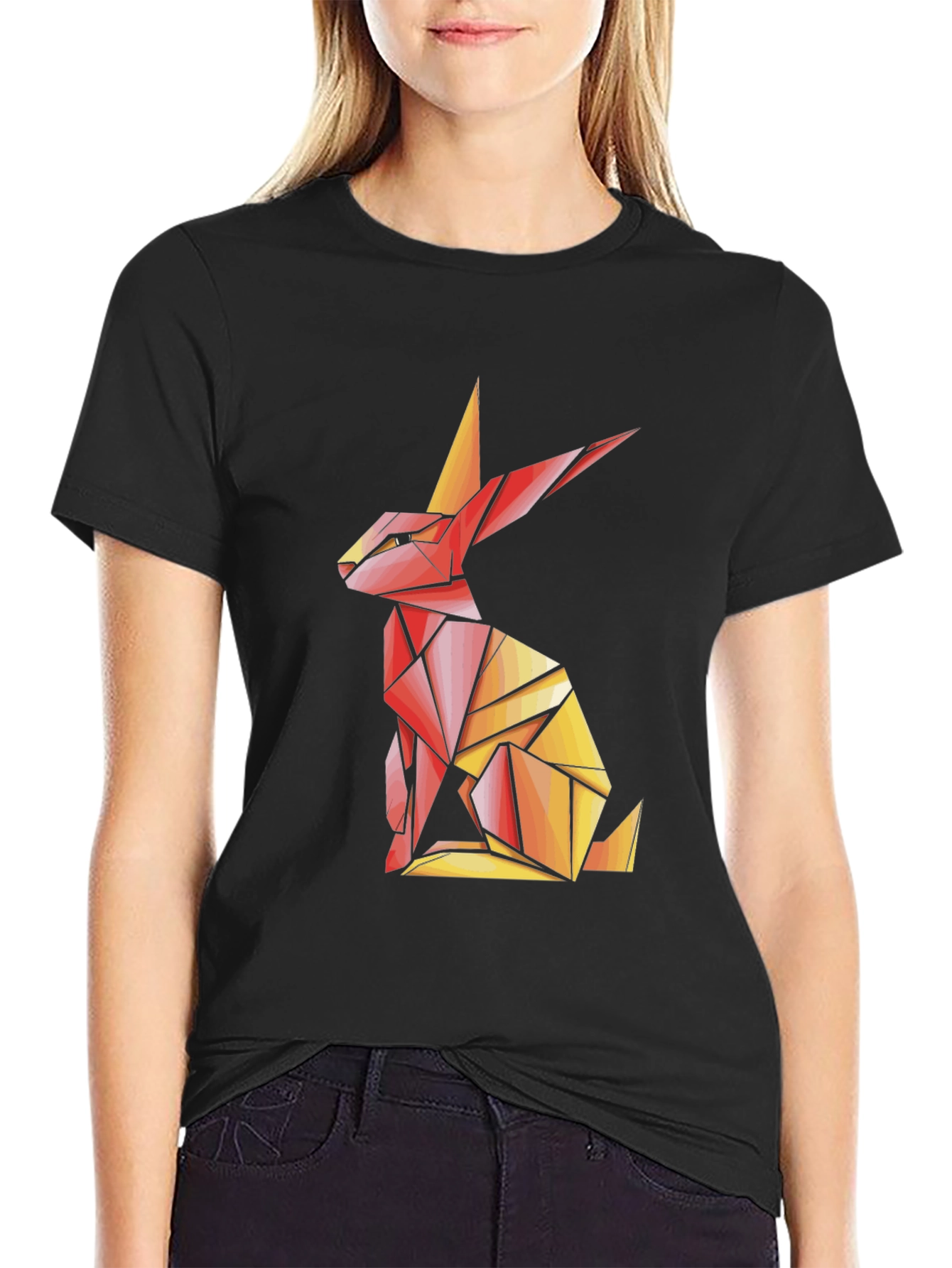 Geometric Rabbit T-Shirt - Artistic Design