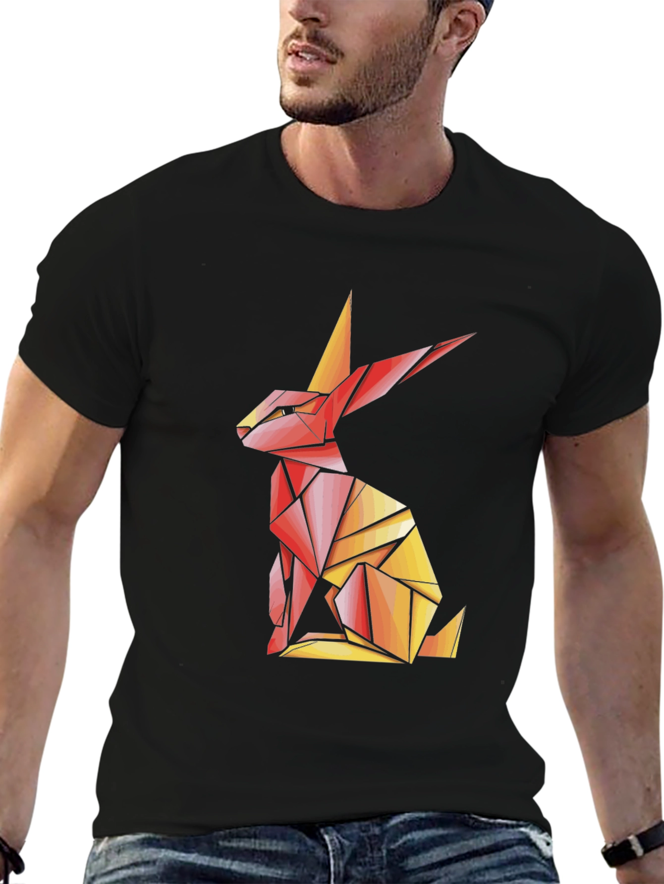 Geometric Rabbit T-Shirt - Artistic Design