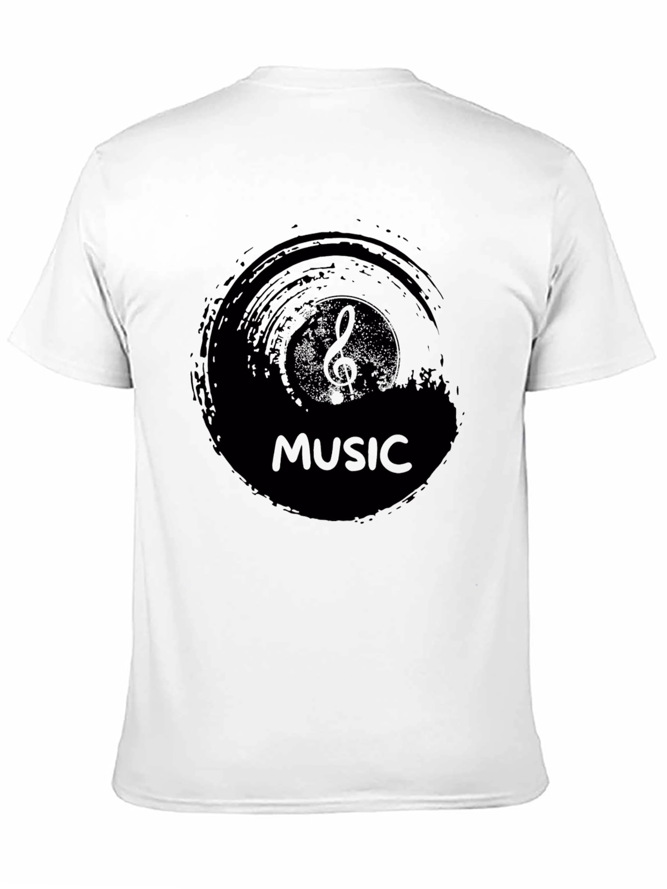 Mens Black Music Graphic T-Shirt