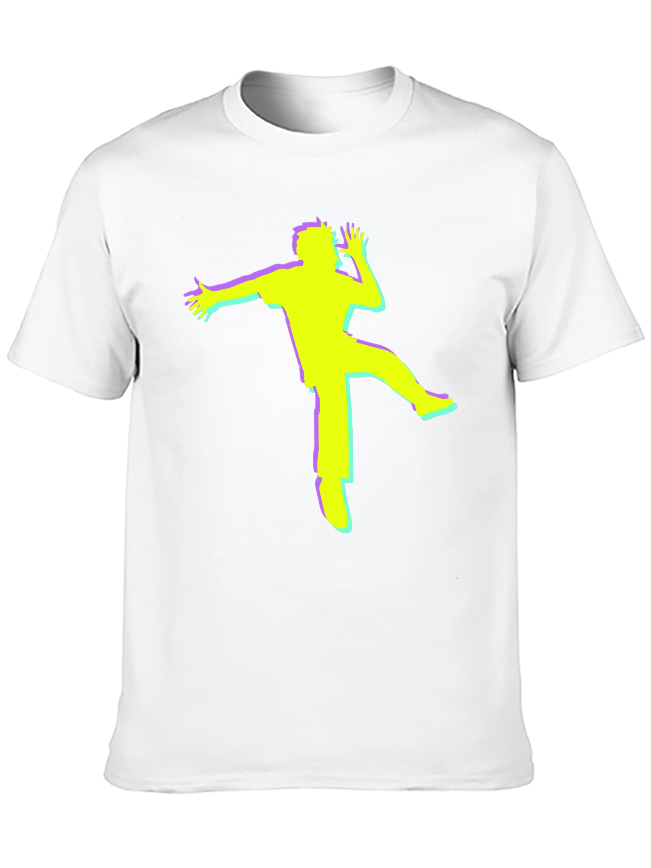 Retro Glitch Dancer Graphic Tee - Black