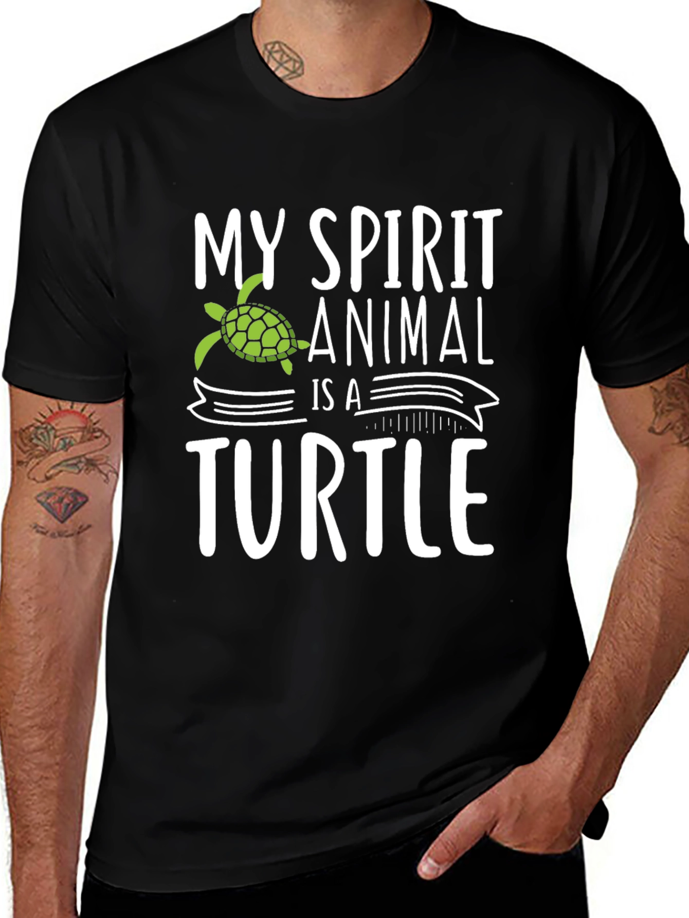 My Spirit Animal Is A Turtle Black T-Shirt