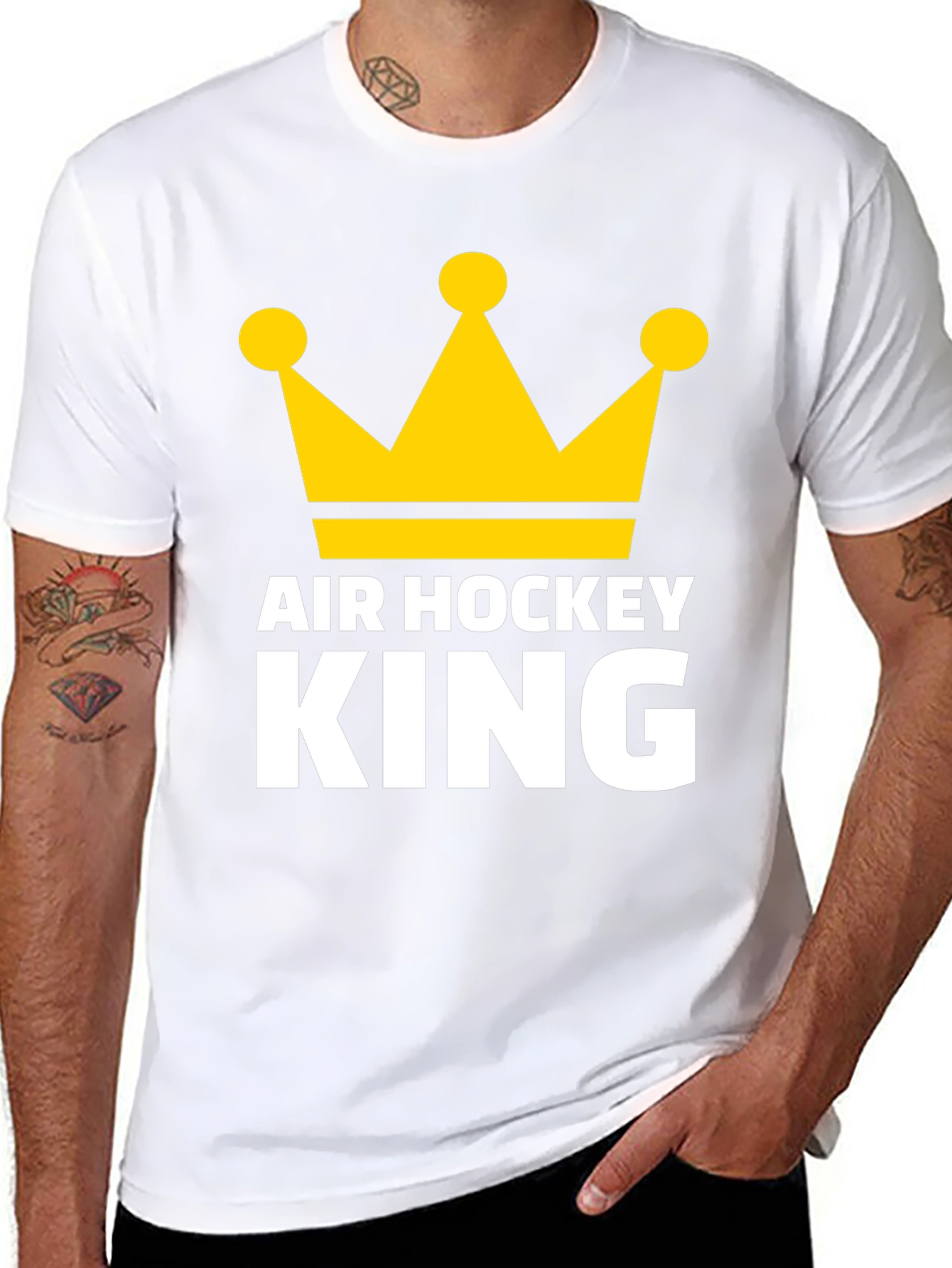 Air Hockey King T-Shirt - Golden Crown Graphic Tee