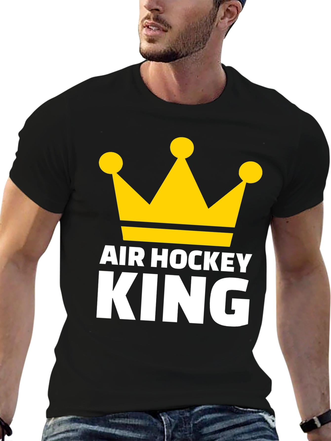 Air Hockey King T-Shirt - Golden Crown Graphic Tee