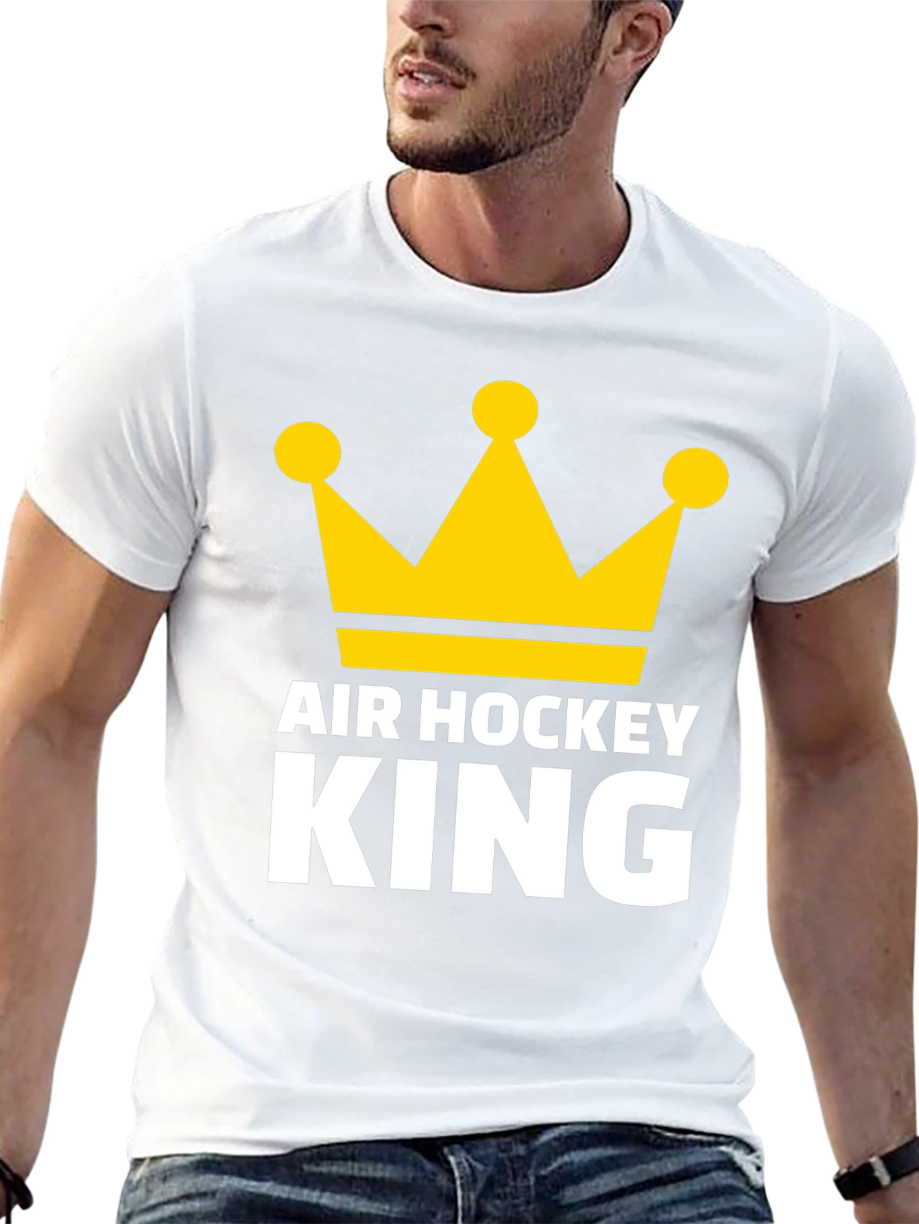 Air Hockey King T-Shirt - Golden Crown Graphic Tee