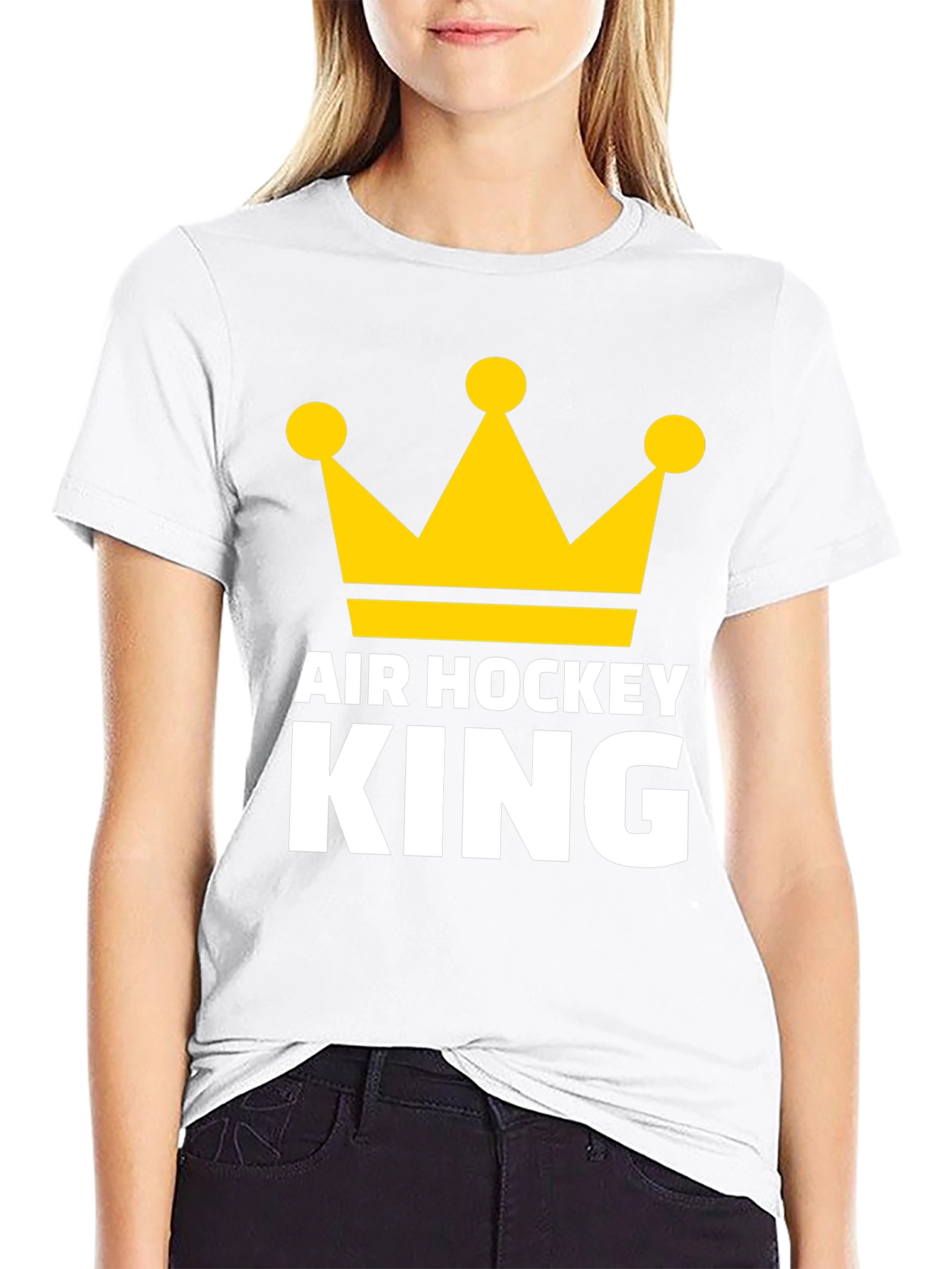 Air Hockey King T-Shirt - Golden Crown Graphic Tee