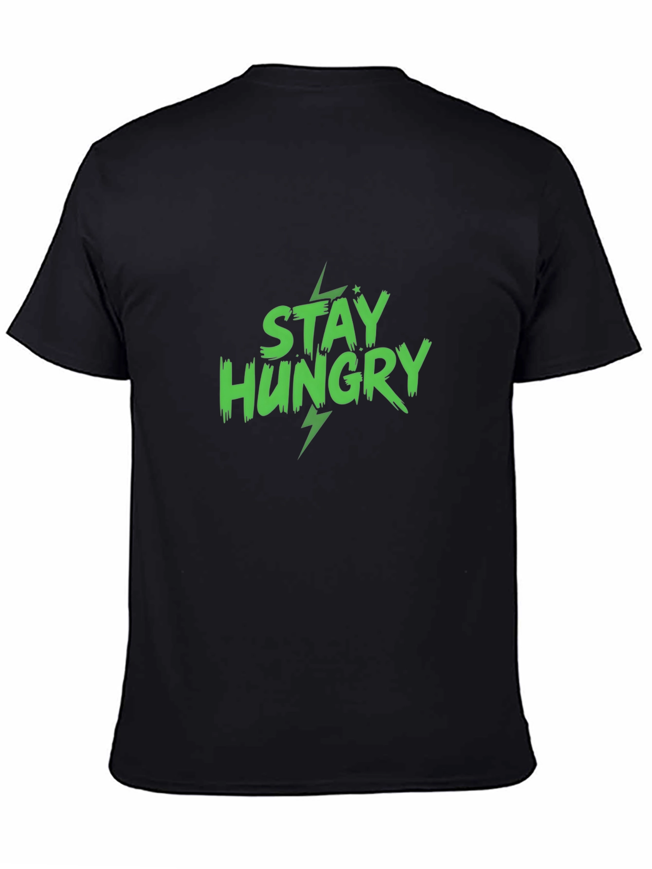 Stay Hungry Graphic Print Black T-Shirt