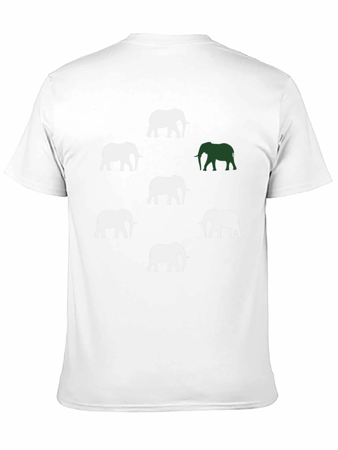 Elephant Pattern Graphic Tee - Black