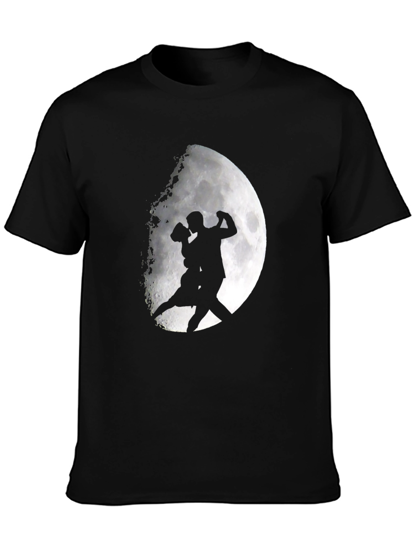 Moonlit Tango Graphic Tee - Black Cotton Shirt