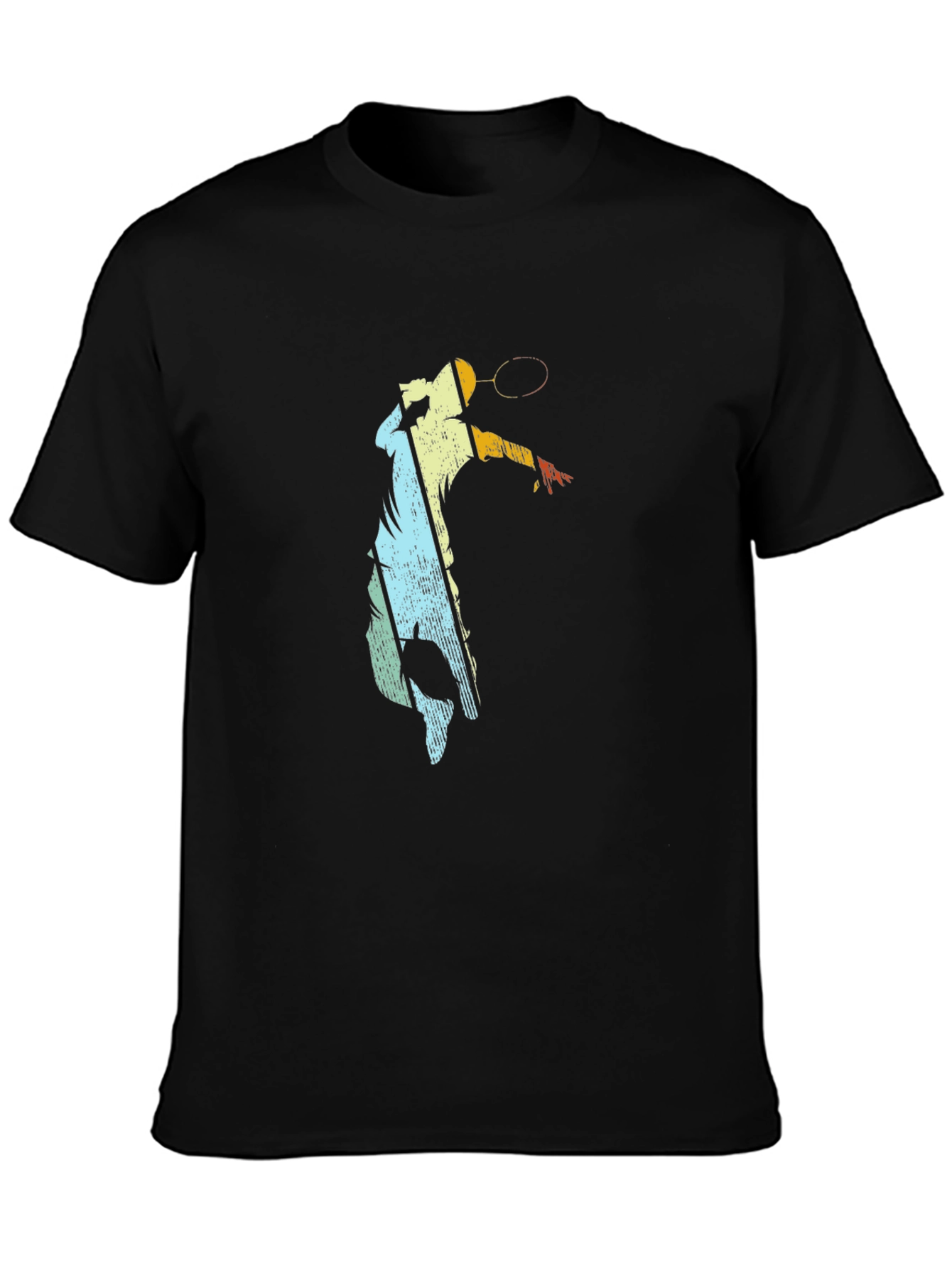 Retro Badminton Player Graphic T-Shirt