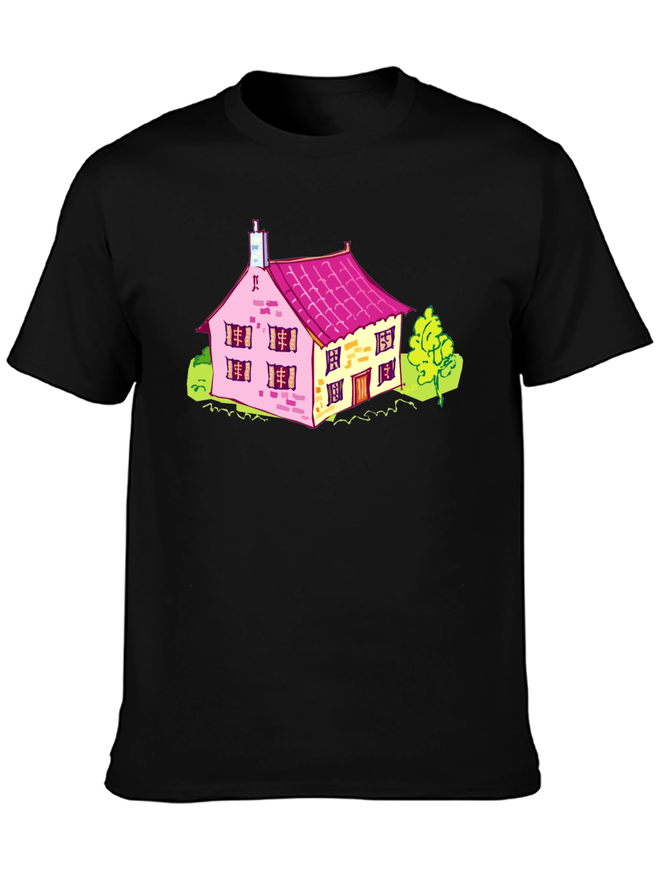 Cartoon House Graphic T-Shirt