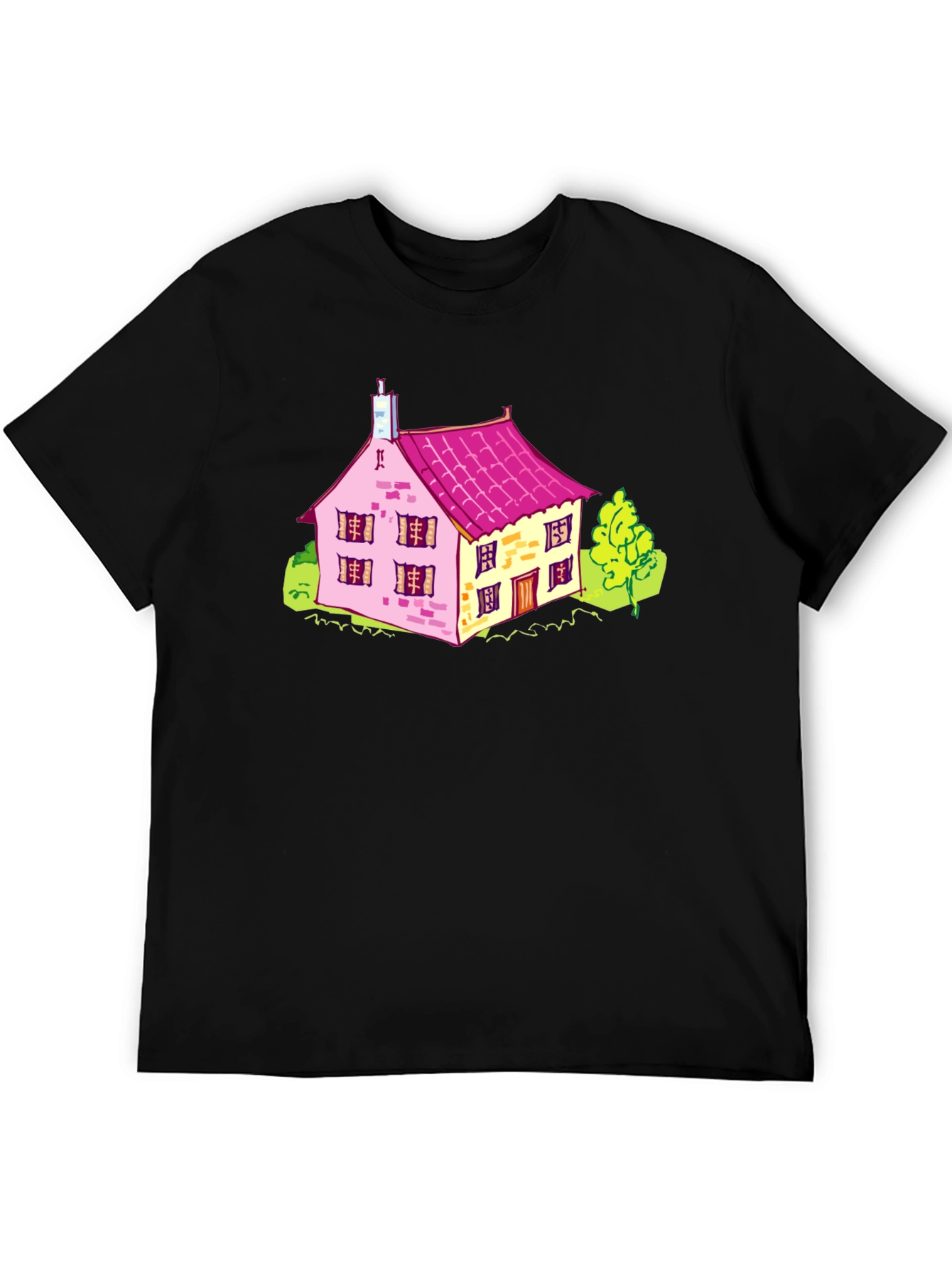 Cartoon House Graphic T-Shirt