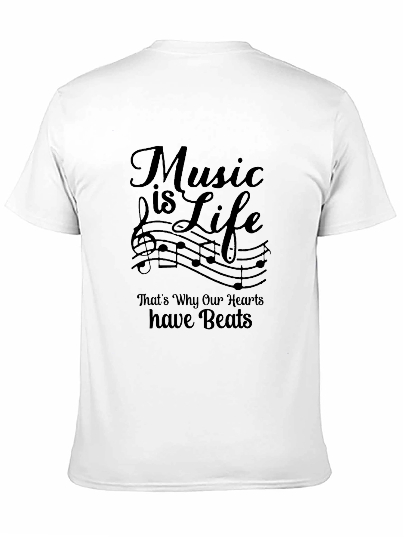 Music is Life Graphic Tee - Black Casual Shirt