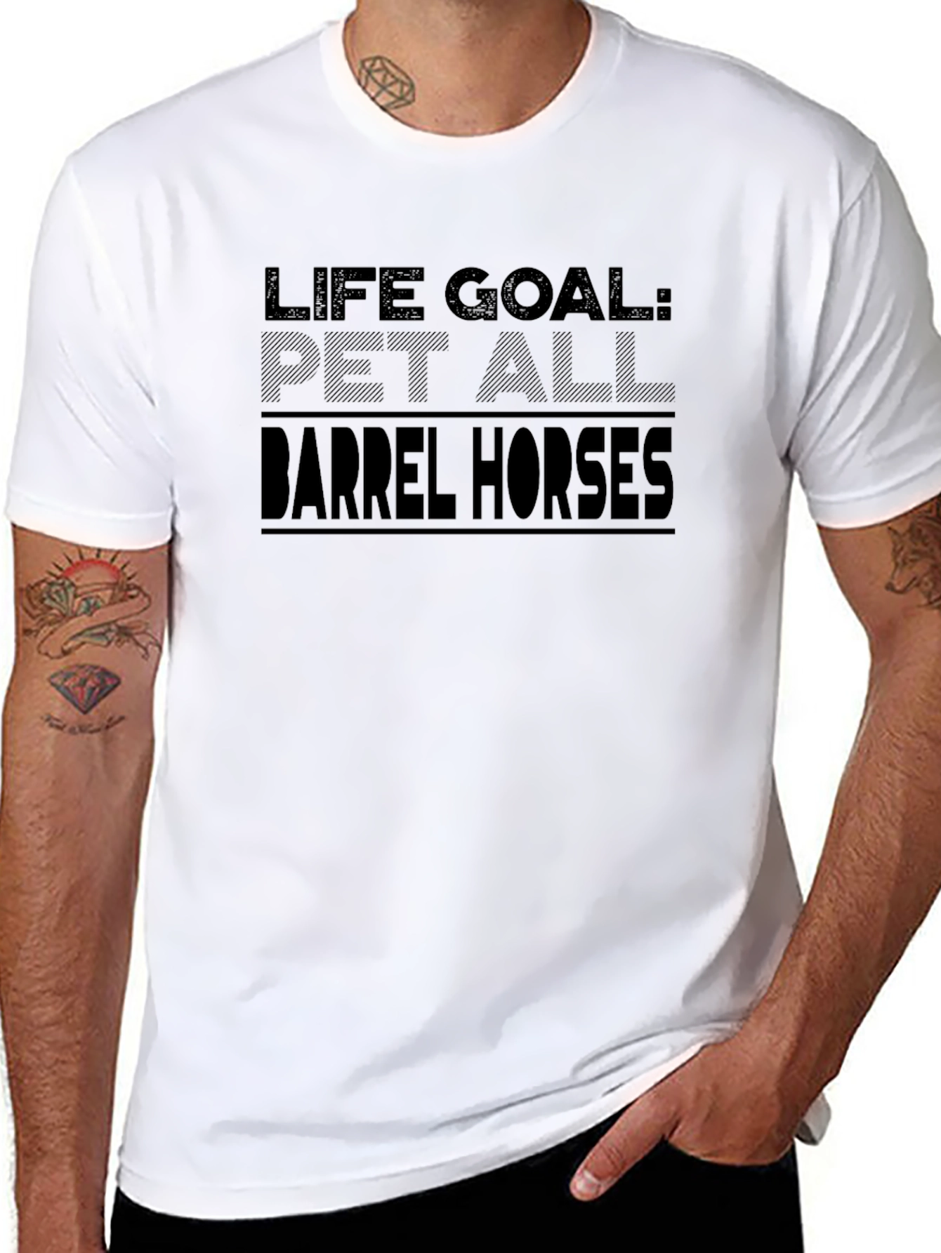 Life Goal Pet All Barrel Horses Black T-Shirt