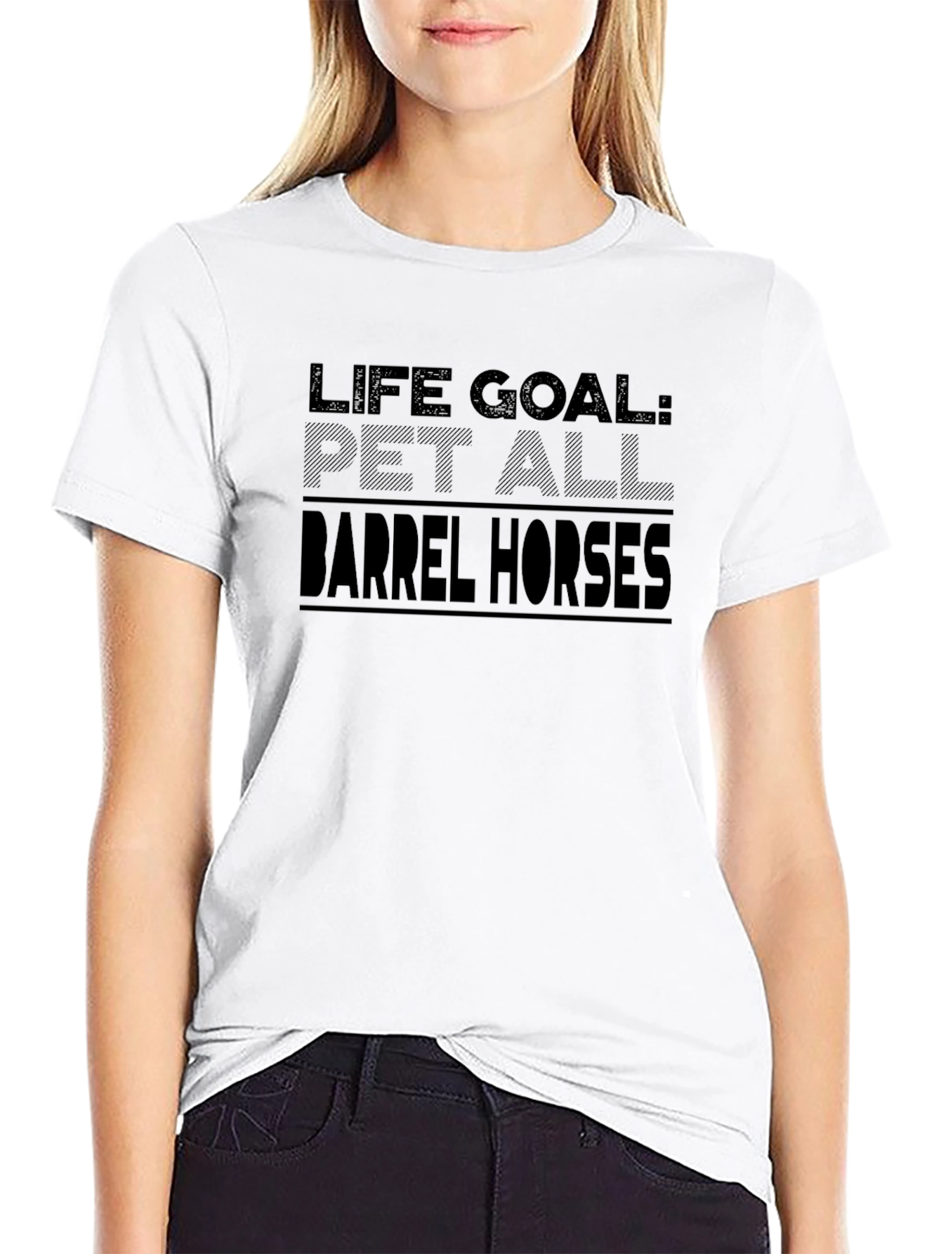 Life Goal Pet All Barrel Horses Black T-Shirt