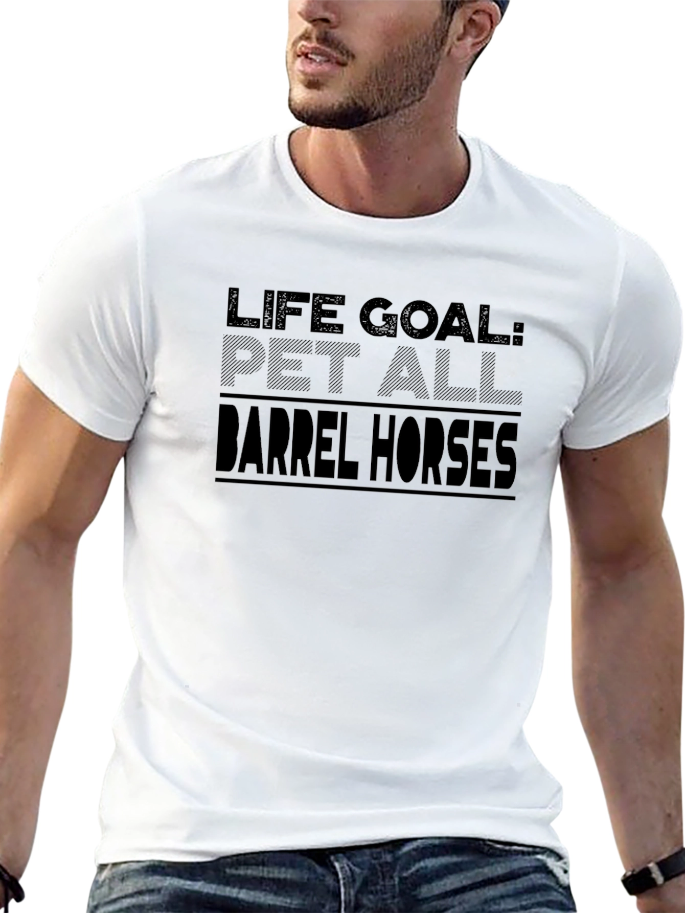Life Goal Pet All Barrel Horses Black T-Shirt
