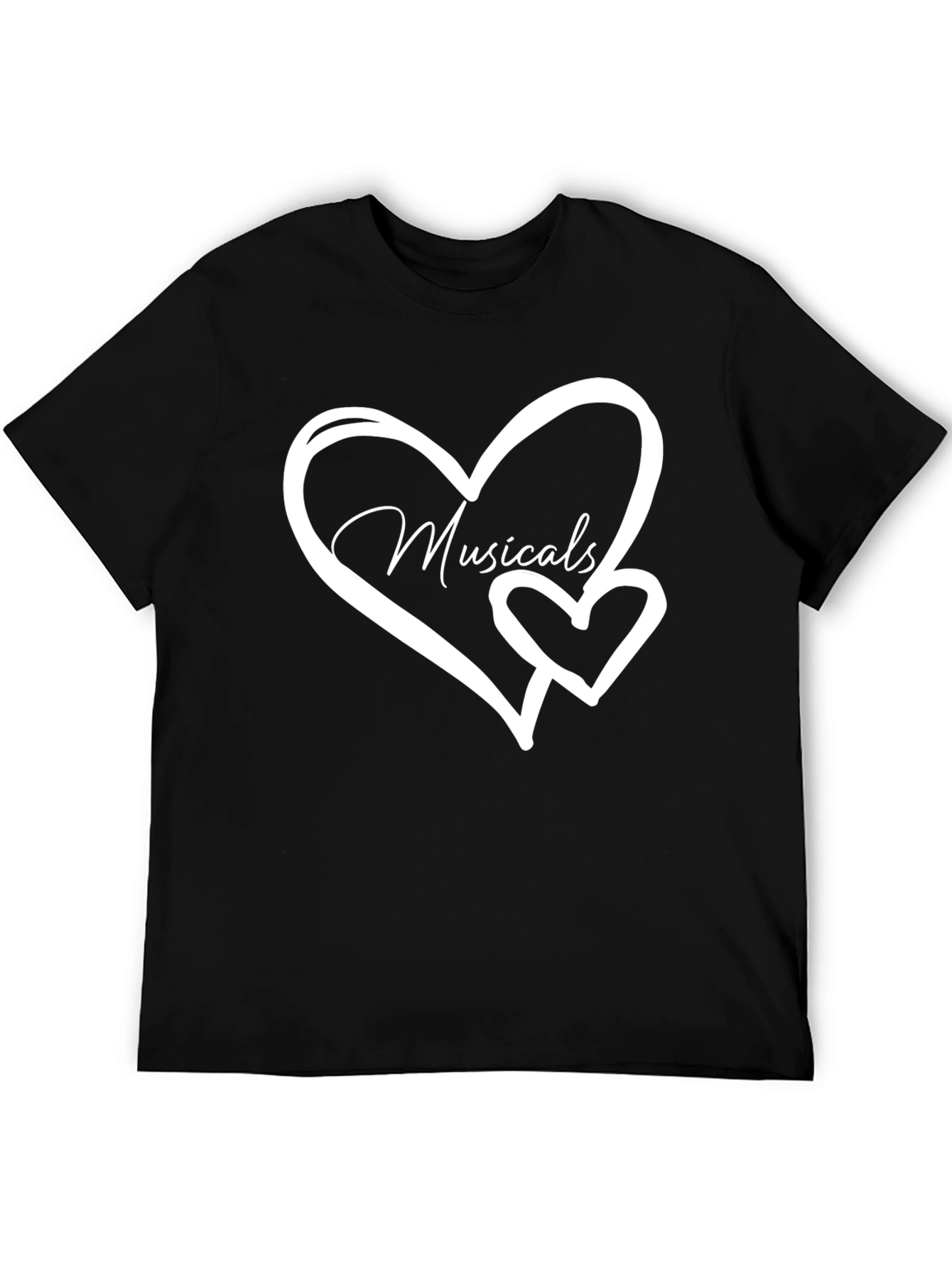 Musicals Heart Graphic T-Shirt - Black