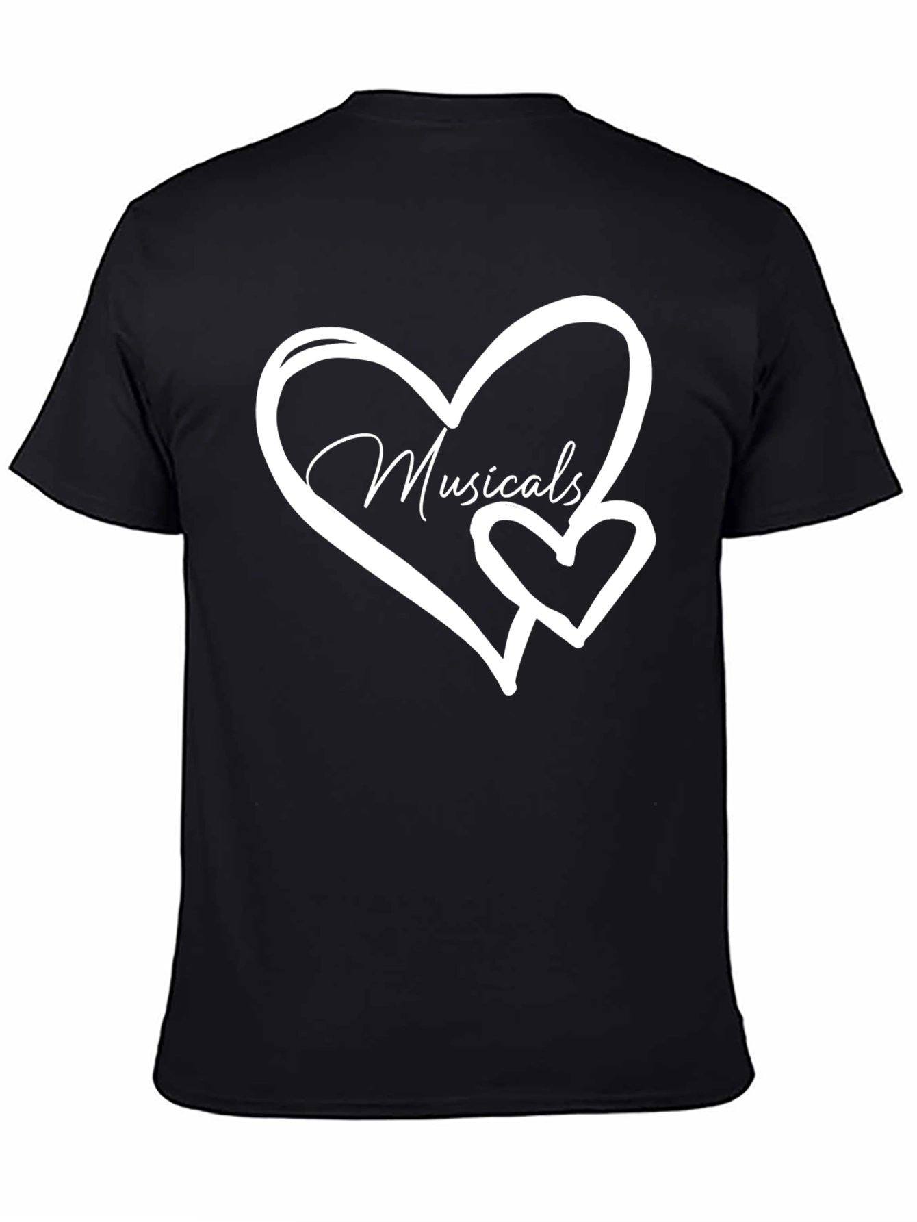 Musicals Heart Graphic T-Shirt - Black
