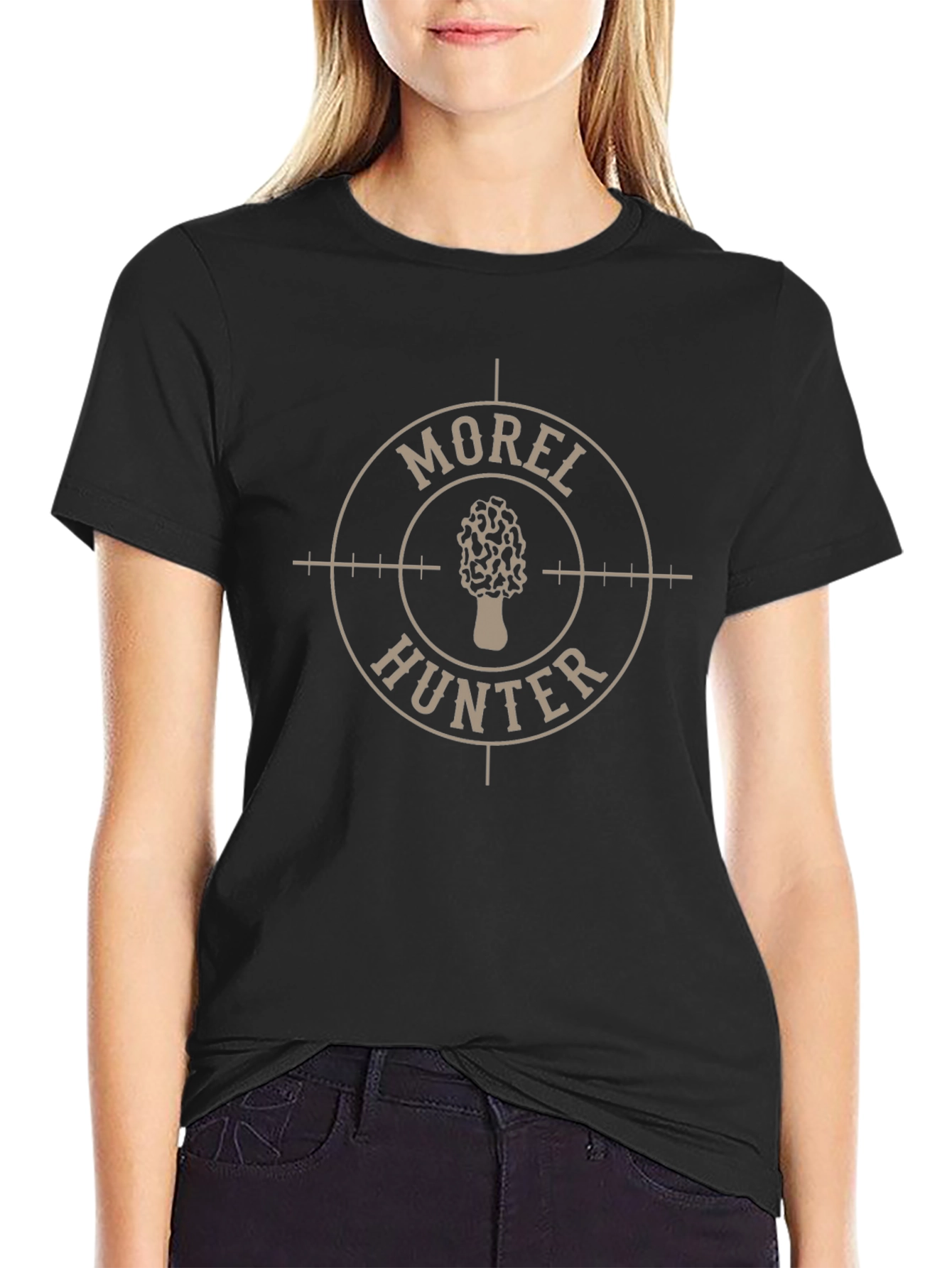 Morel Hunter T-Shirt - Black Graphic Tee