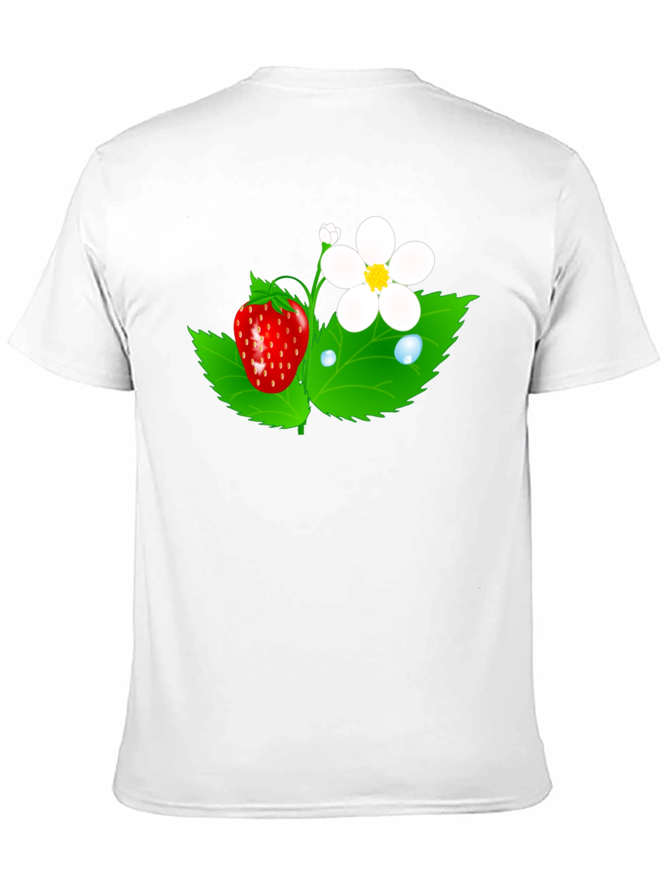 Strawberry Flower Graphic Black T-Shirt
