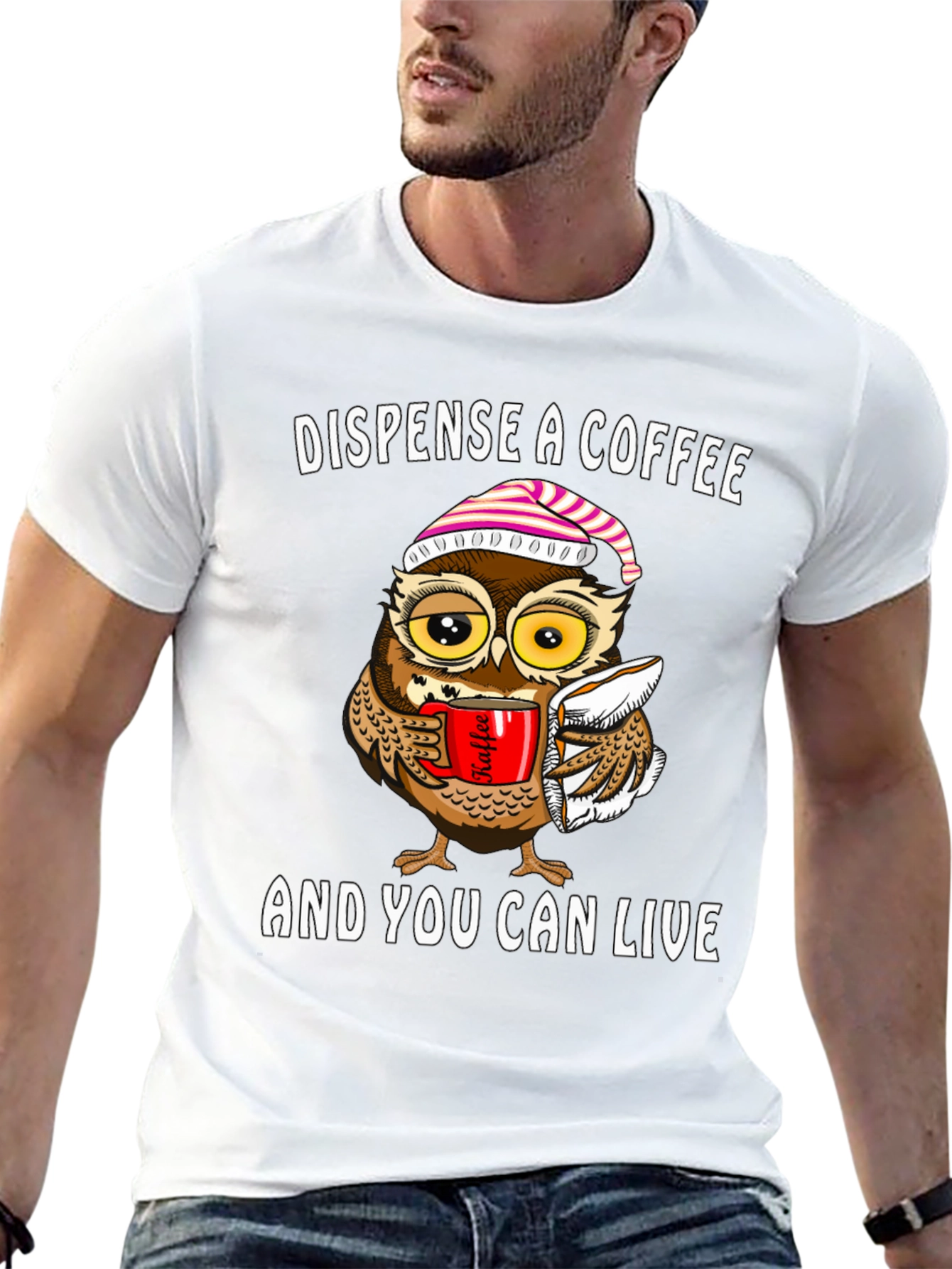 Coffee Owl Graphic Tee - Dispense Coffee & Live