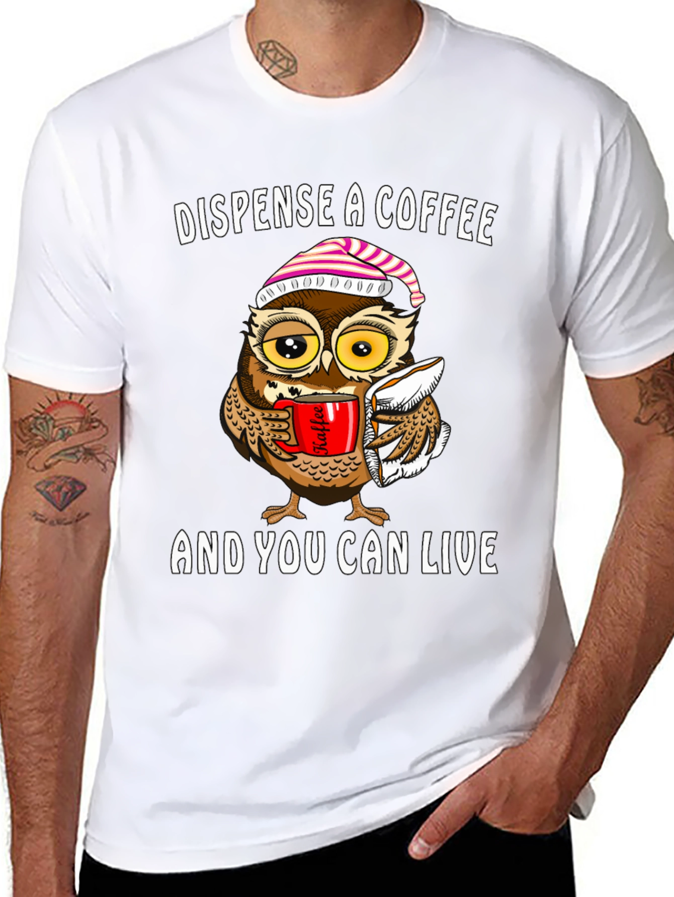 Coffee Owl Graphic Tee - Dispense Coffee & Live