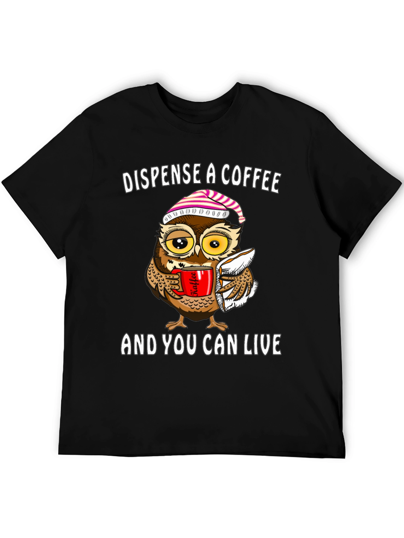 Coffee Owl Graphic Tee - Dispense Coffee & Live