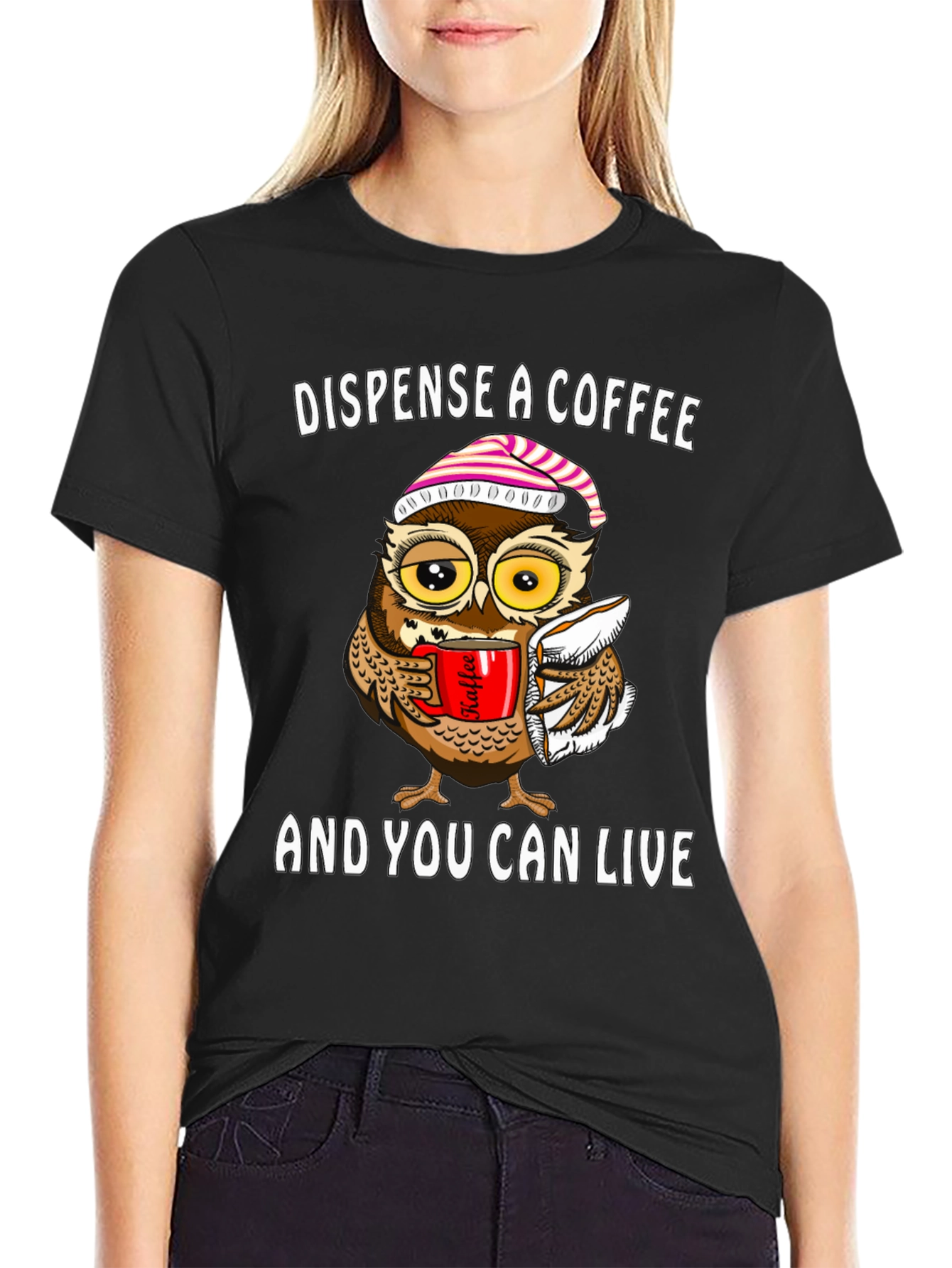 Coffee Owl Graphic Tee - Dispense Coffee & Live