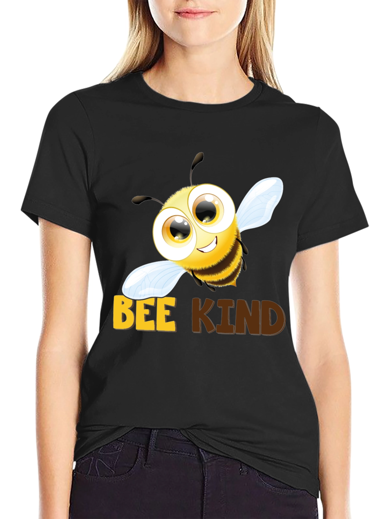 Bee Kind T-Shirt - Black Cotton Blend