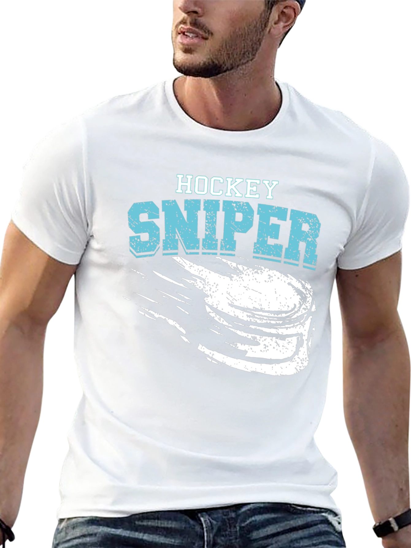 Hockey Sniper T-Shirt - Black Graphic Tee