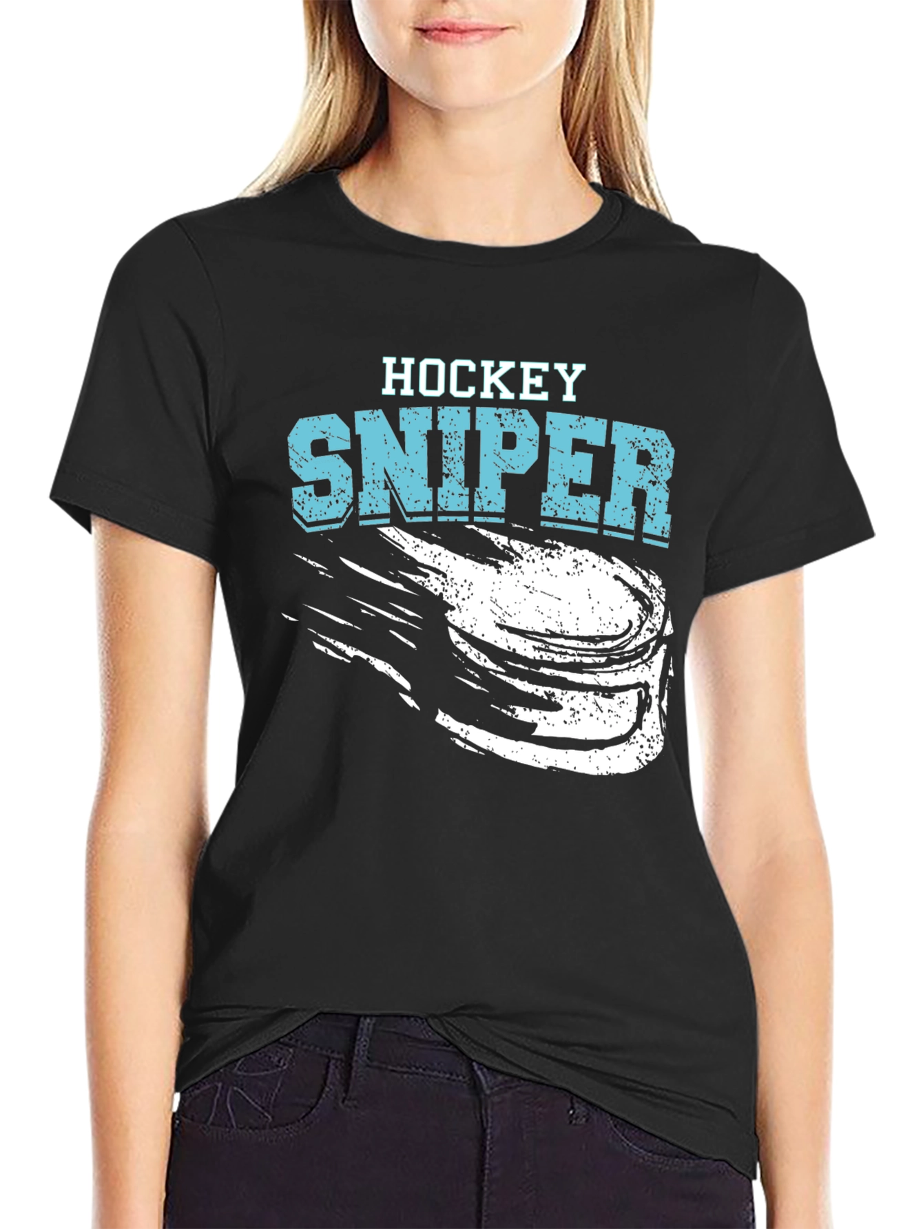 Hockey Sniper T-Shirt - Black Graphic Tee