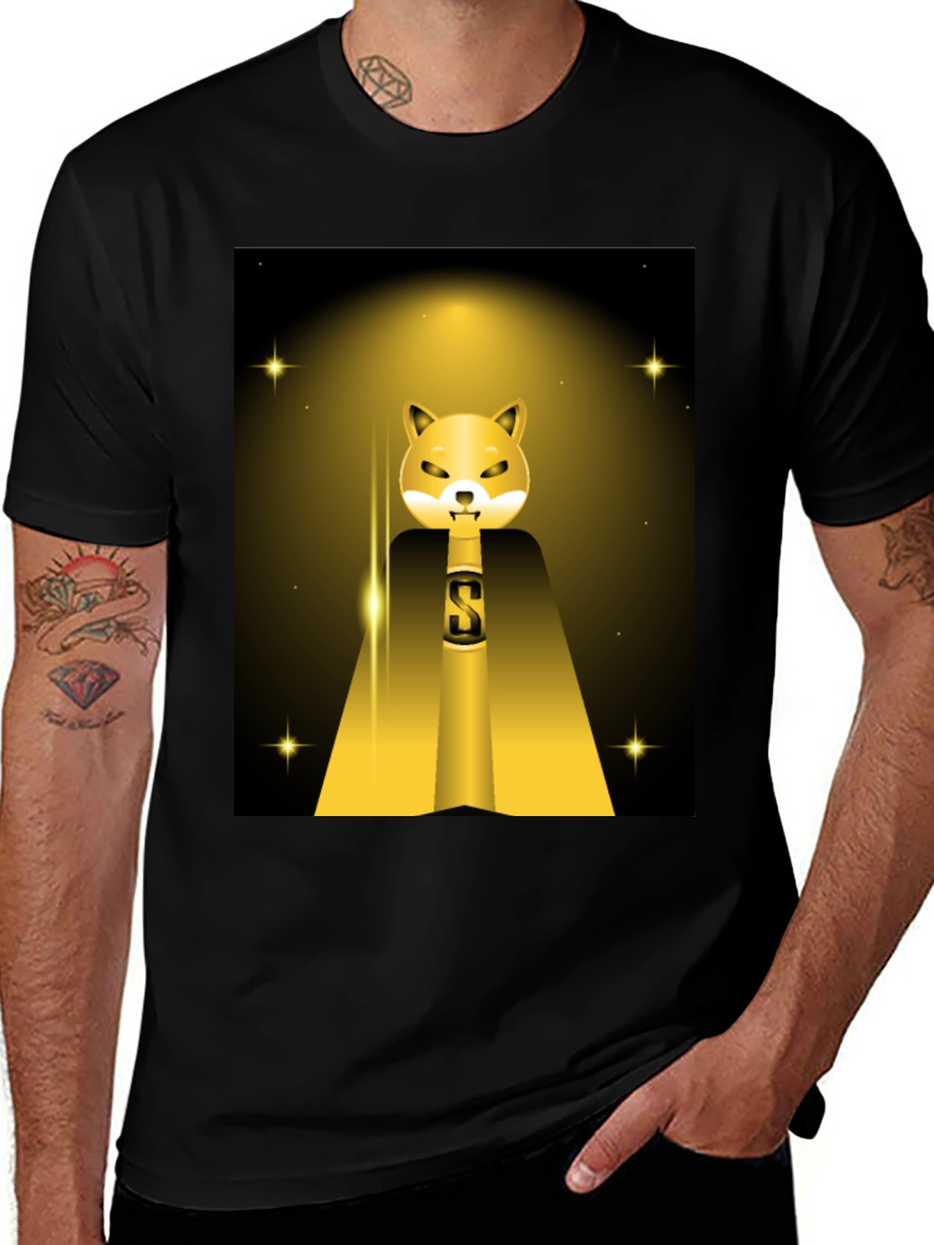 Shiba Inu Superhero T-Shirt - Black Graphic Tee