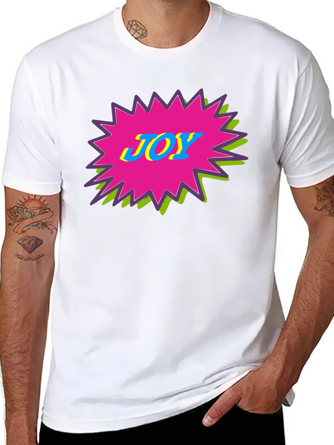 Joy Graphic Tee - Black Cotton Crewneck