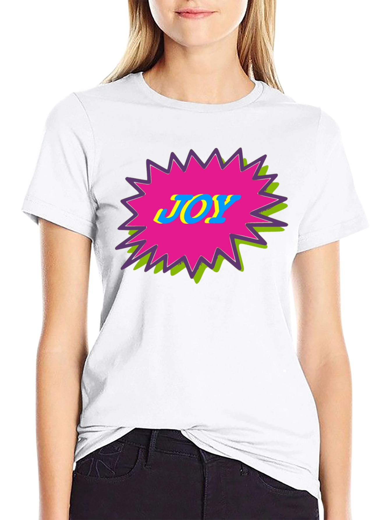 Joy Graphic Tee - Black Cotton Crewneck