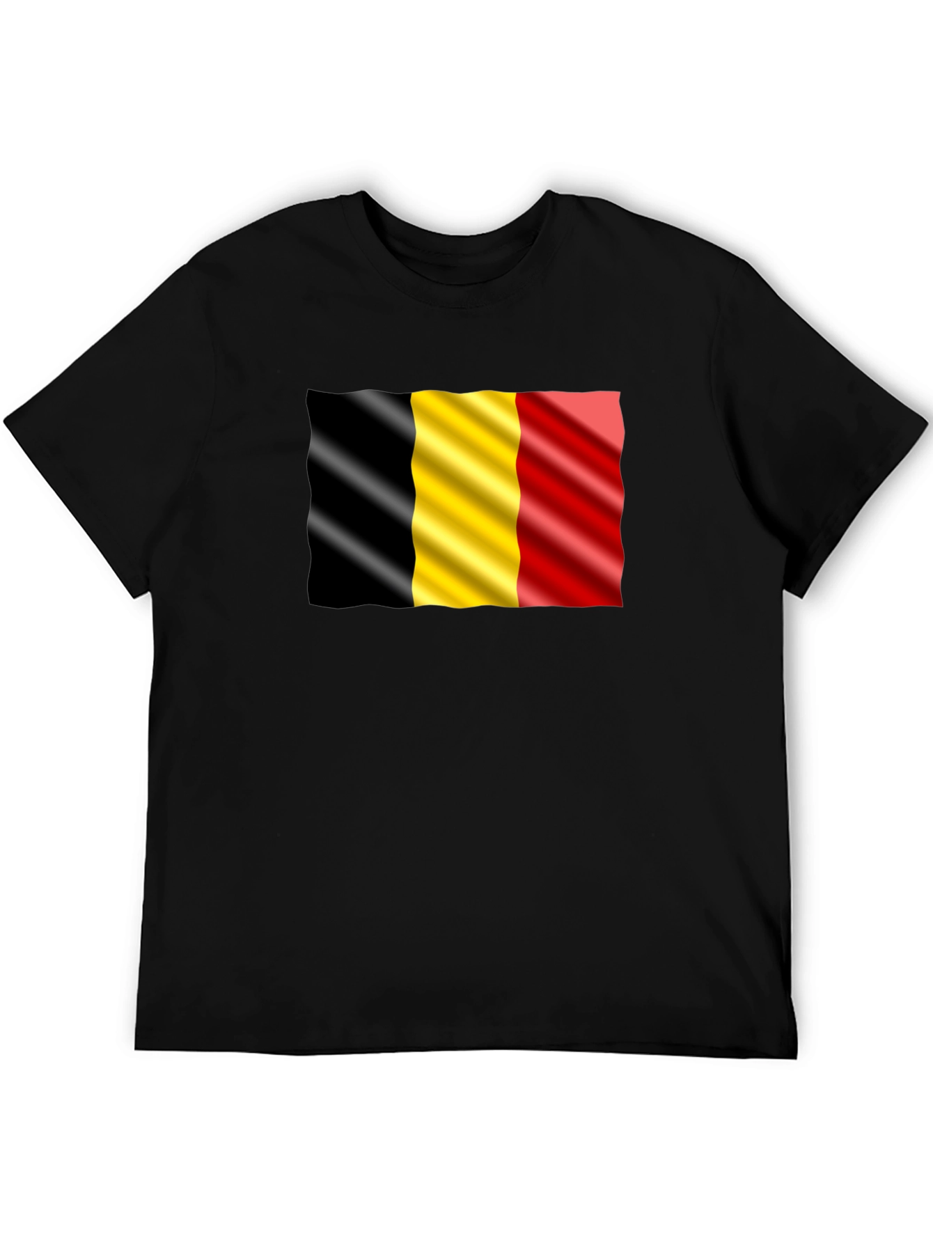 Belgium Flag Graphic Black T-Shirt